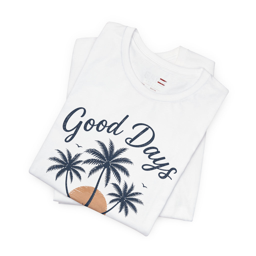 Ocean Waves T-Shirt — "Good Days" Beach Palm Sunset Tee