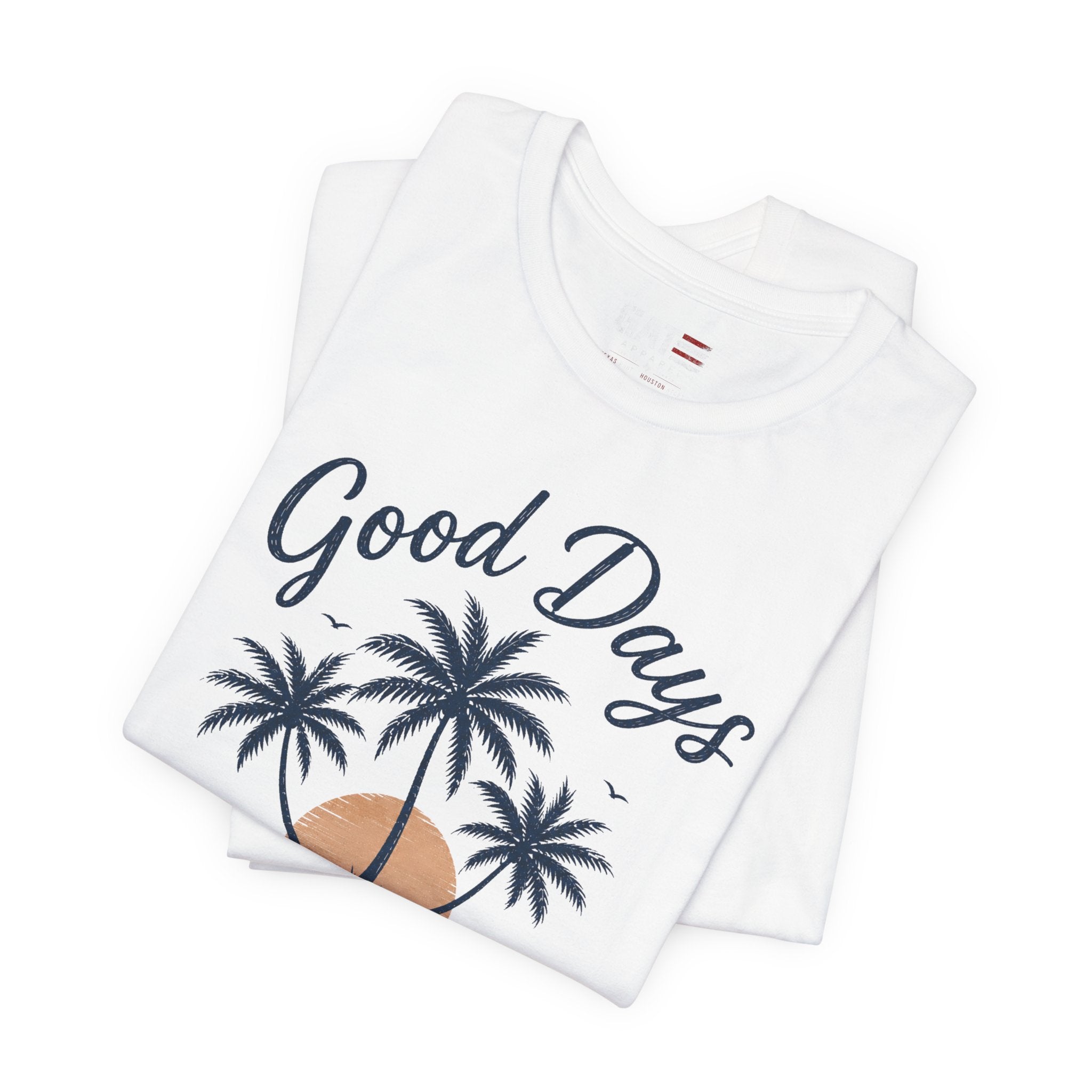 Ocean Waves T-Shirt — "Good Days" Beach Palm Sunset Tee