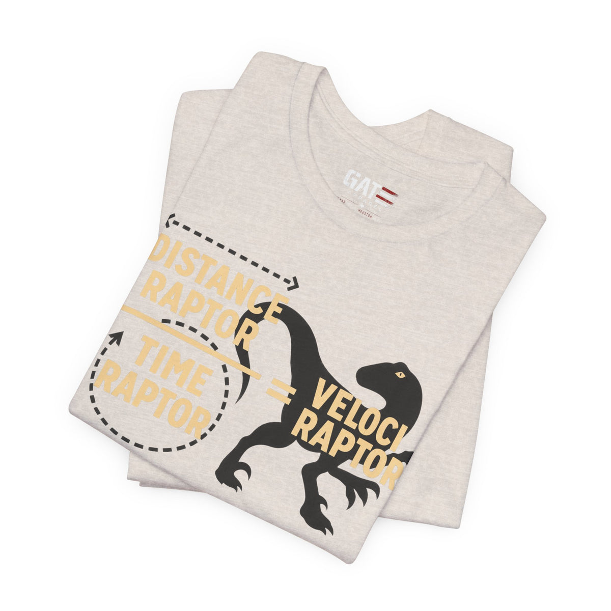 Velociraptor Anatomy Tee — "Distance Raptor / Time Raptor" Dinosaur Graphic Shirt