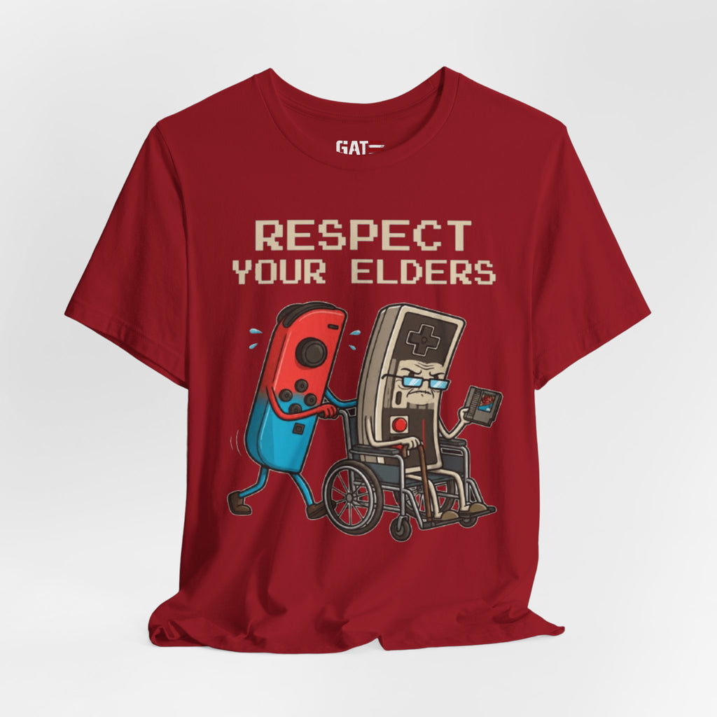Respect Your Elders Tee — Retro Game Controller Graphic T-Shirt