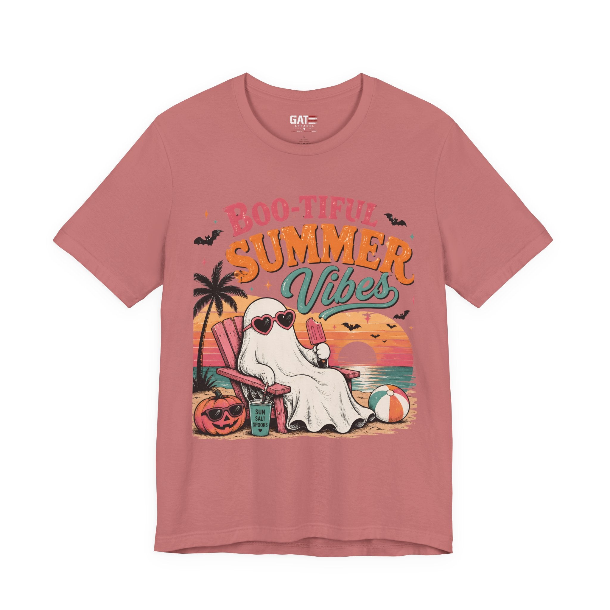 Summerween Shirt, Spooky Beach Shirt, Ghost Beach Tee, Halloween Beach Shirt, Coastal Halloween Tee, Tropical Ghost Shirt