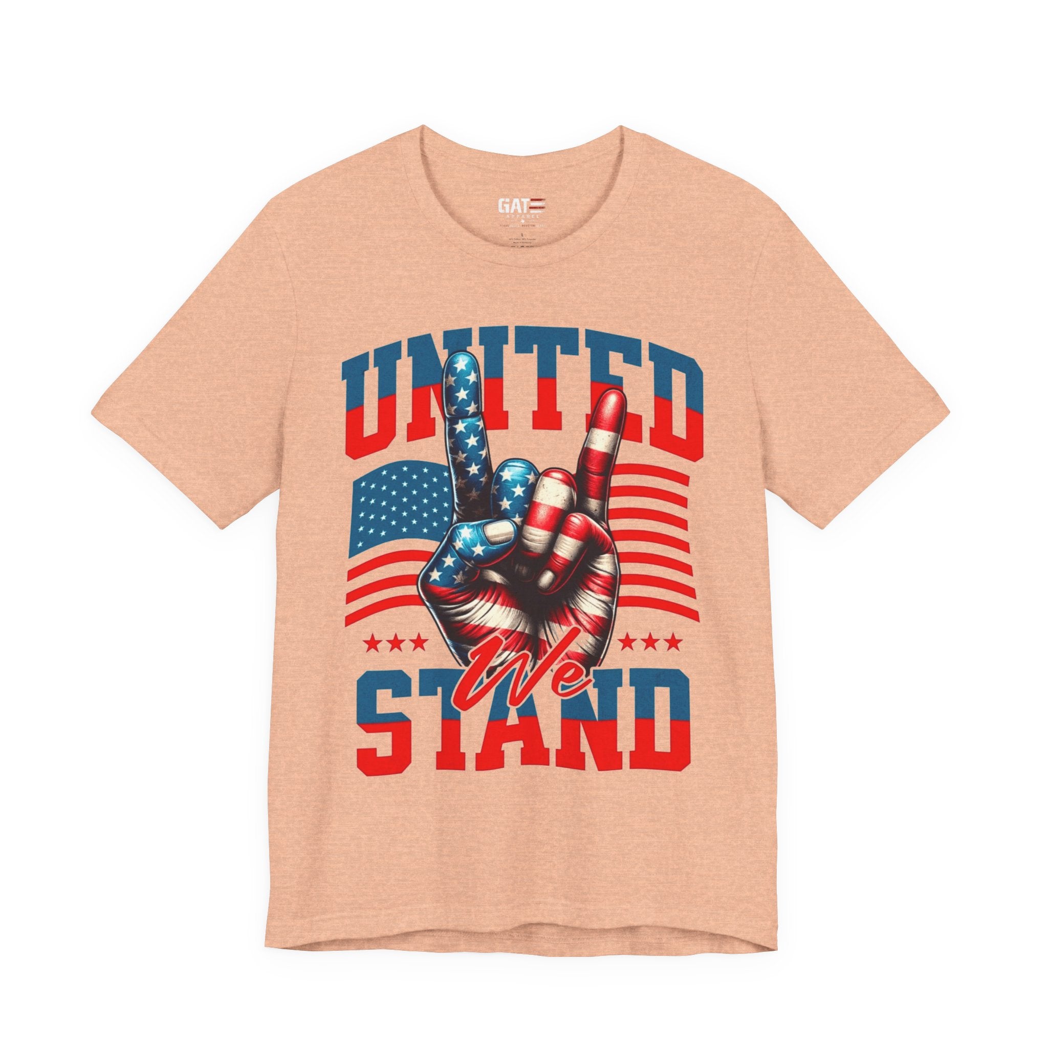 United We Stand T-Shirt — Patriotic American Flag Peace Hand Tee