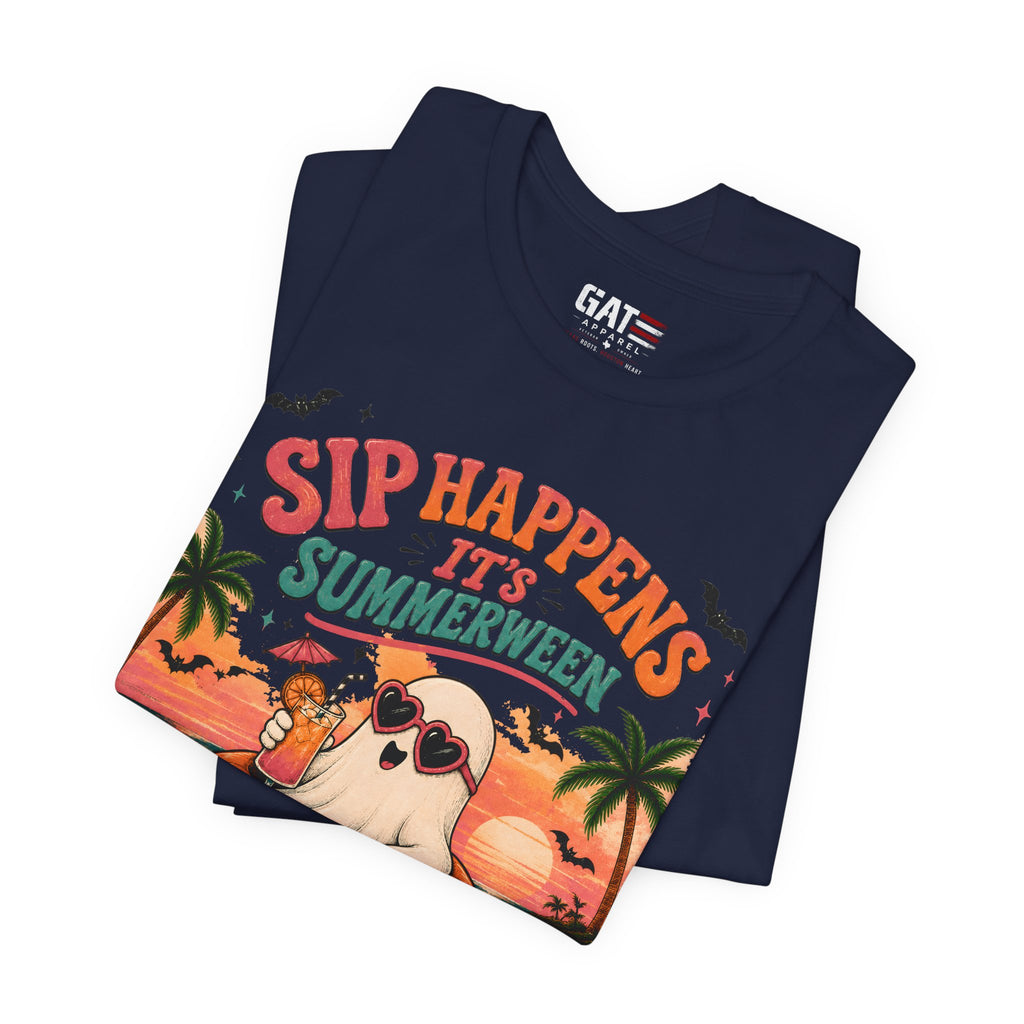 Summerween Shirt, Spooky Beach Shirt, Ghost Beach Tee, Halloween Beach Shirt, Coastal Halloween Tee, Tropical Ghost Shirt