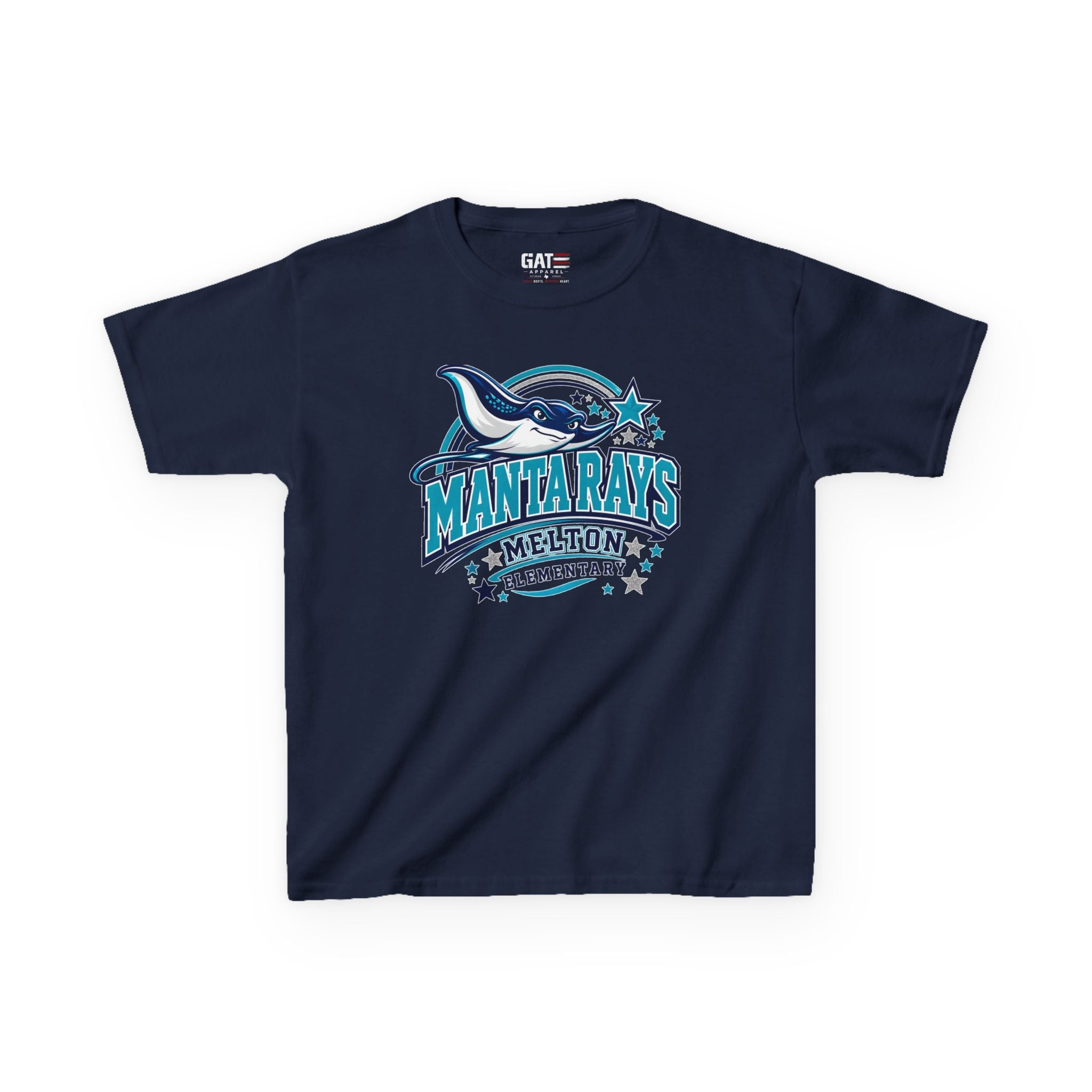 Melton Kids Tee Mantarays School T-Shirt — Melton Elementary Mascot Tee