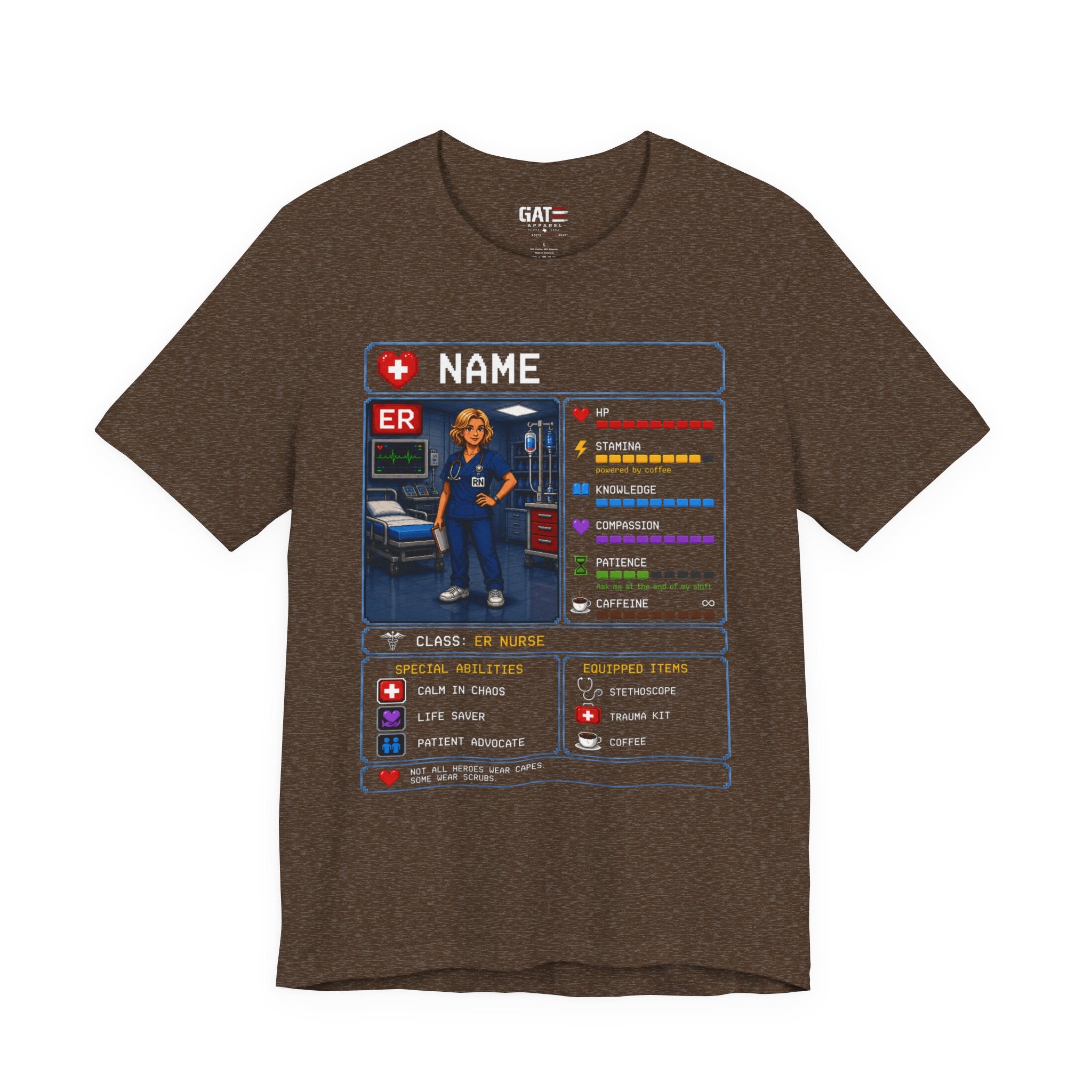 Custom ER Nurse RPG Character Shirt | Personalized Nurse Gift