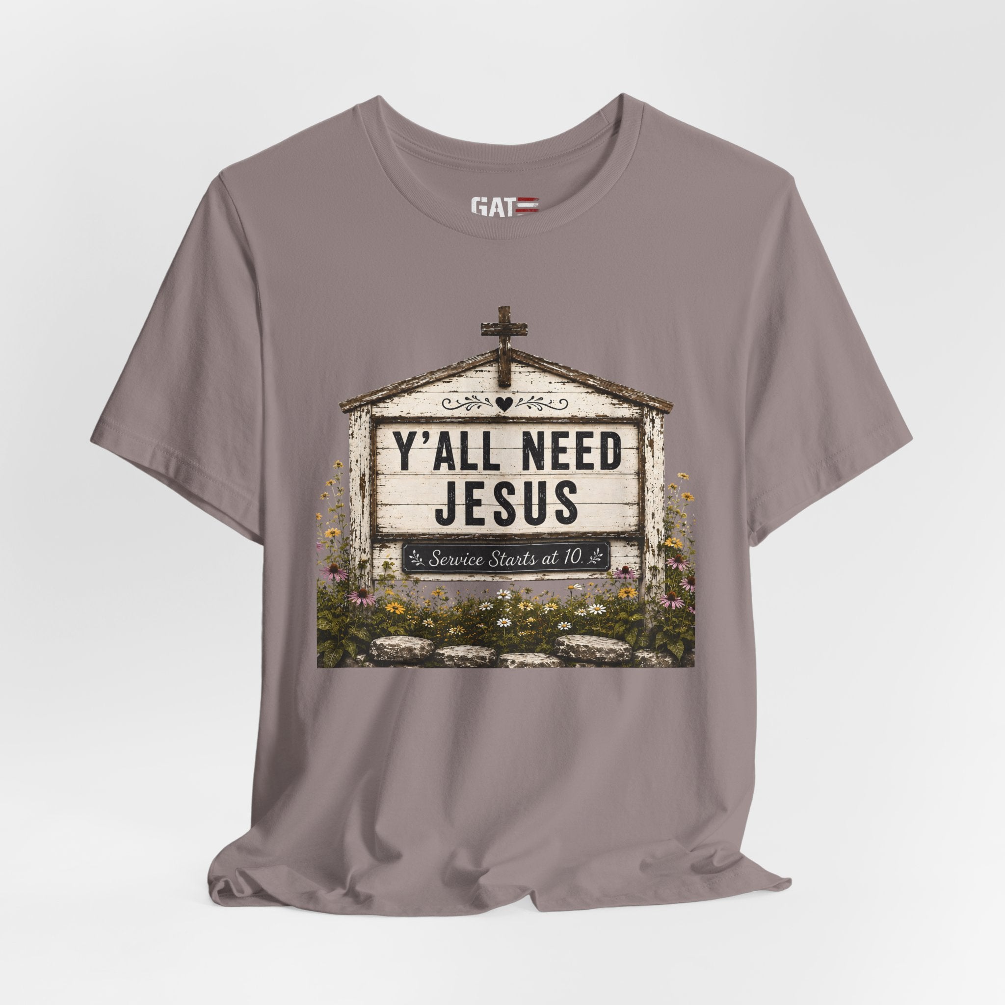 Y'all Need Jesus, Christian Shirt for Women, Rustic Faith Graphic Tee, Country Western Shirt, Farmhouse Christian Gift, Cowgirl Church Tee