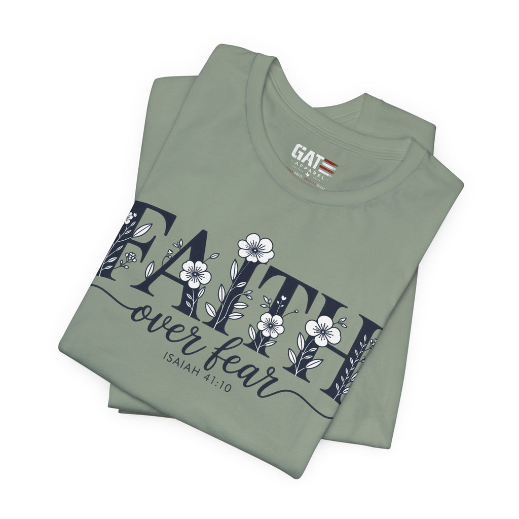 Faith Over Fear Tee — Floral Christian Inspirational Shirt (Psalm 56:3)