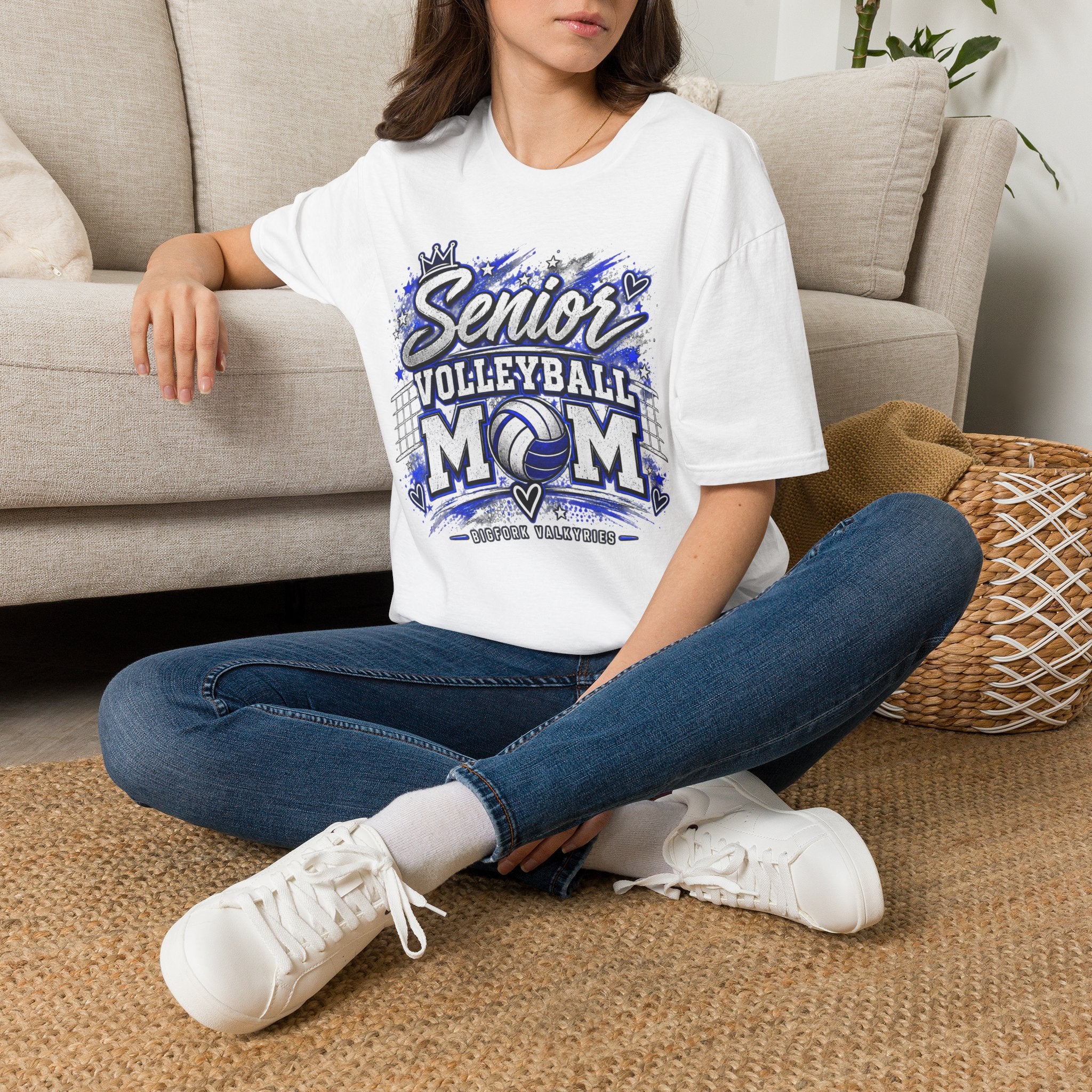 Volleyball Mom Senior Player Photo Tee — Custom Photo Team Name and Number