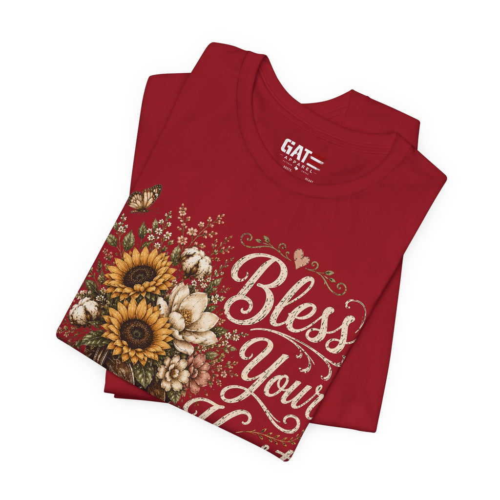 Funny Southern Shirt, Bless Your Heart Tee, Southern Humor Graphic Tee, Magnolia Floral Shirt, Country Girl Gift, Farmhouse Style Tee