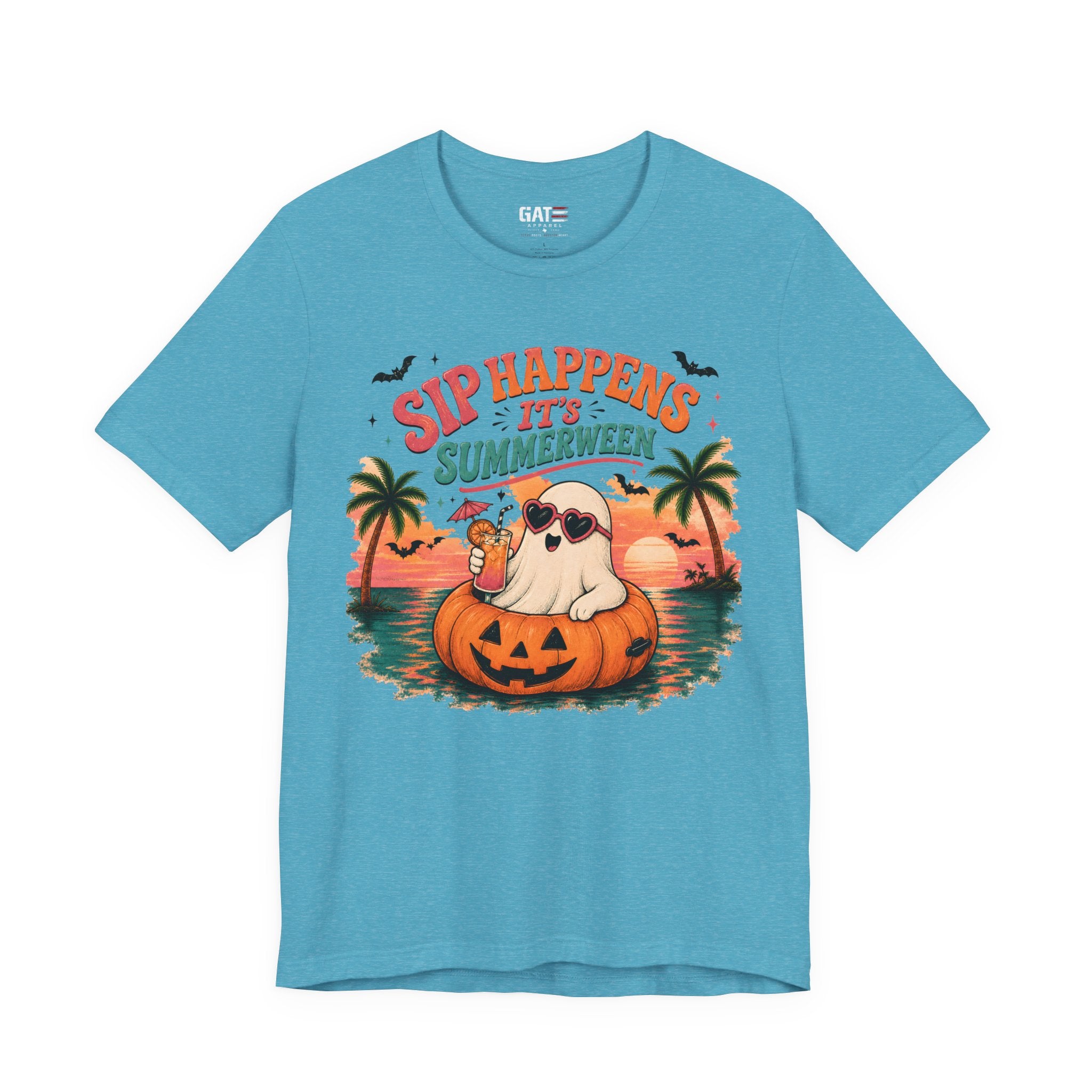 Summerween Shirt, Spooky Beach Shirt, Ghost Beach Tee, Halloween Beach Shirt, Coastal Halloween Tee, Tropical Ghost Shirt