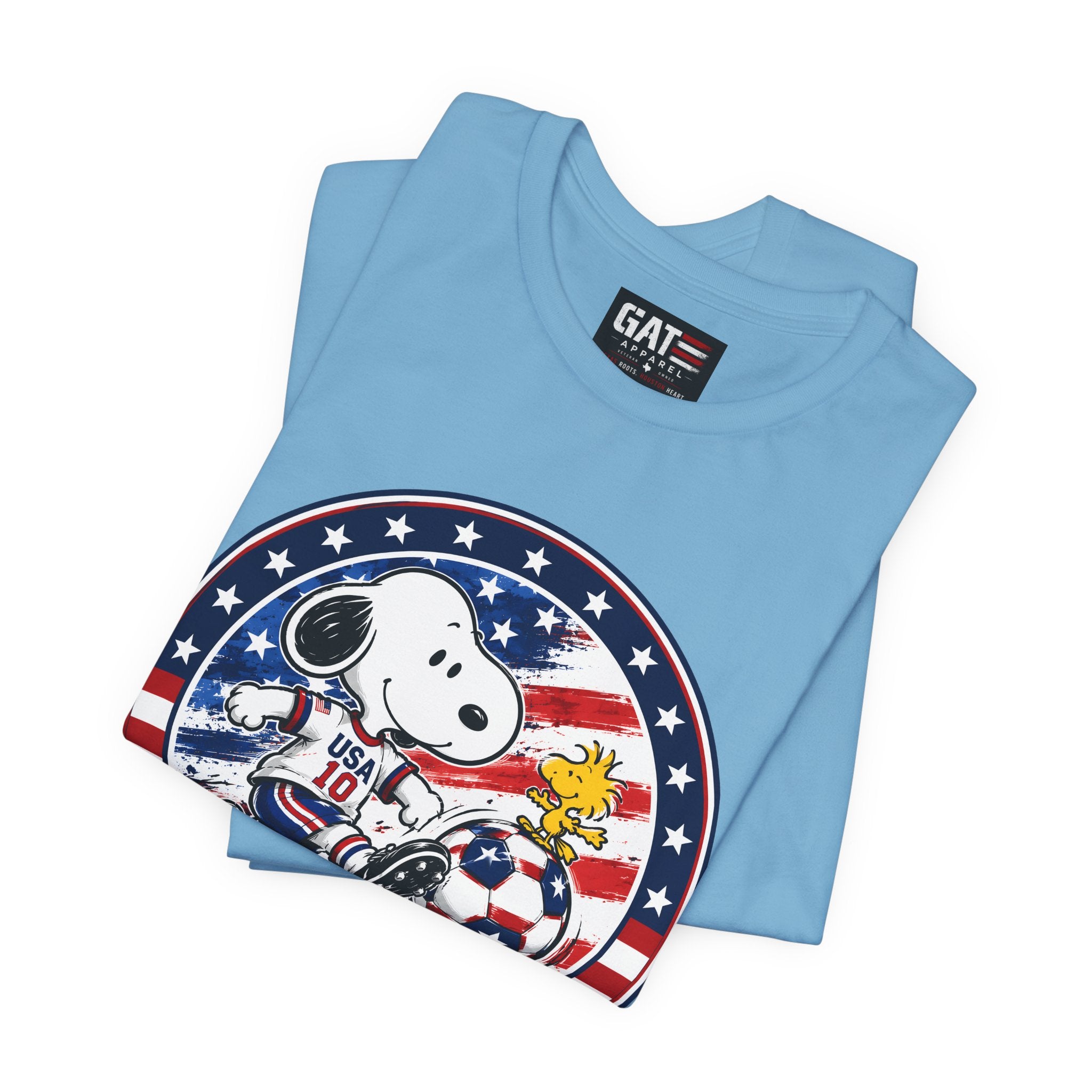 USA Soccer Snoopy Shirt  Patriotic USA Soccer Tee American Flag Design, World Cup, Soccer Fan
