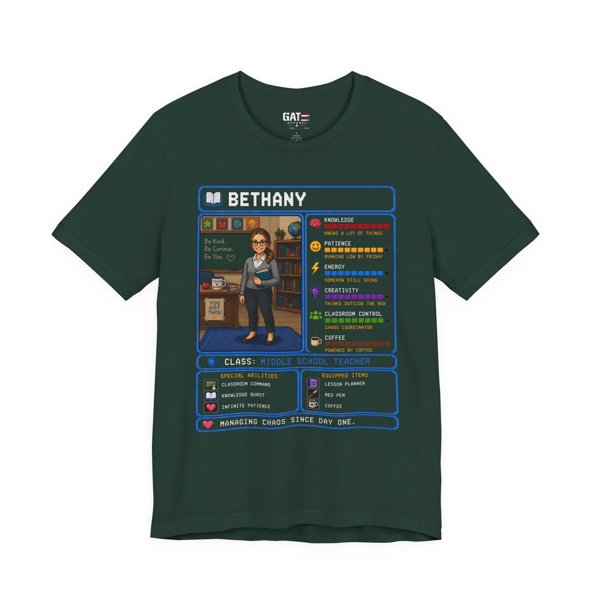 Custom Teacher RPG Character Shirt | Personalized Teacher Gift