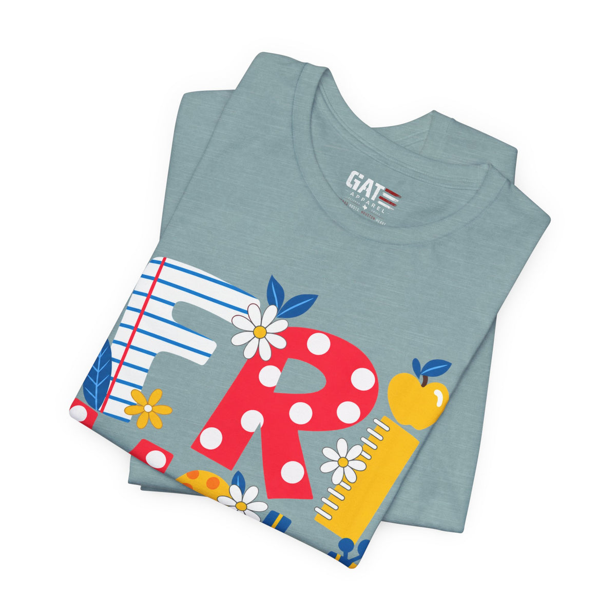 Teacher shirt FRIYAY Floral Tee — Colorful Spring Graphic T‑Shirt