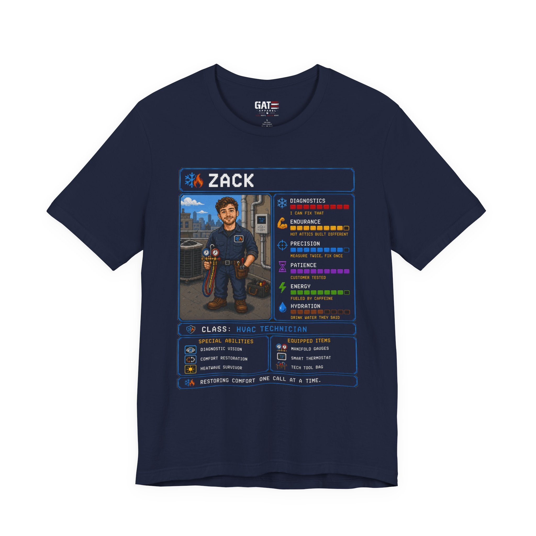 Custom HVAC Technician RPG Character Shirt| Personalized HVAC Tech Gift