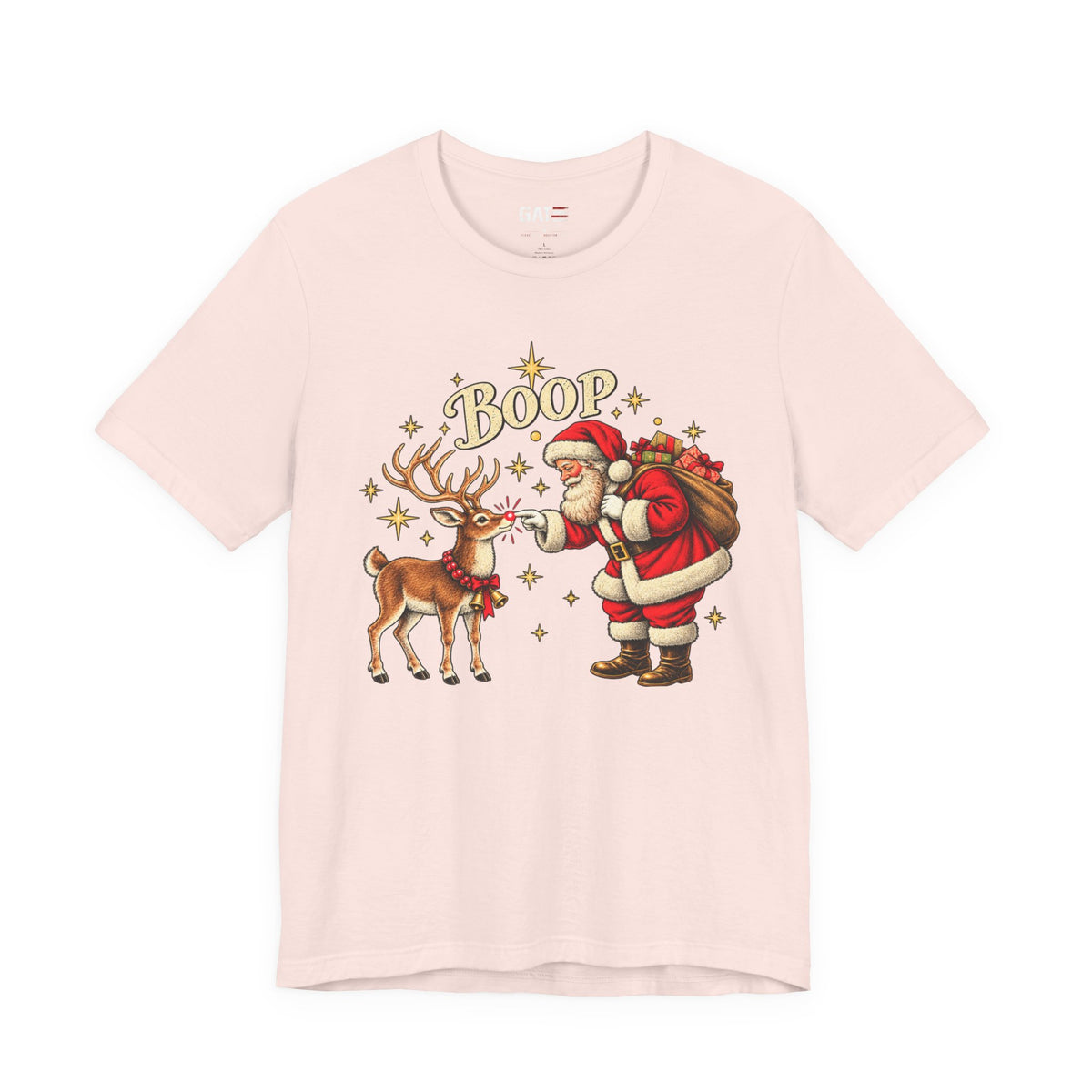 Santa and Reindeer Boop Christmas Graphic T-Shirt - product image 13