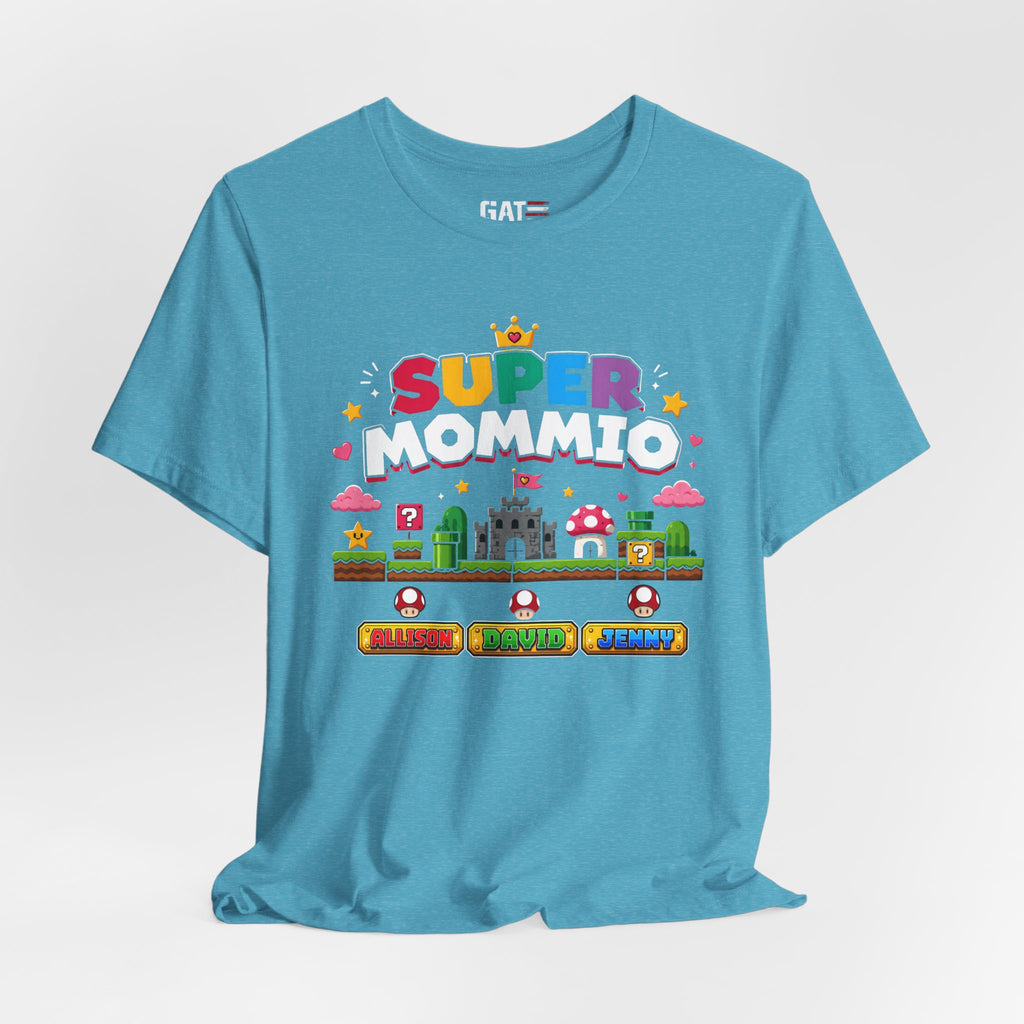 Super Mommio pixel game design T-Shirt | Retro video game mom tee