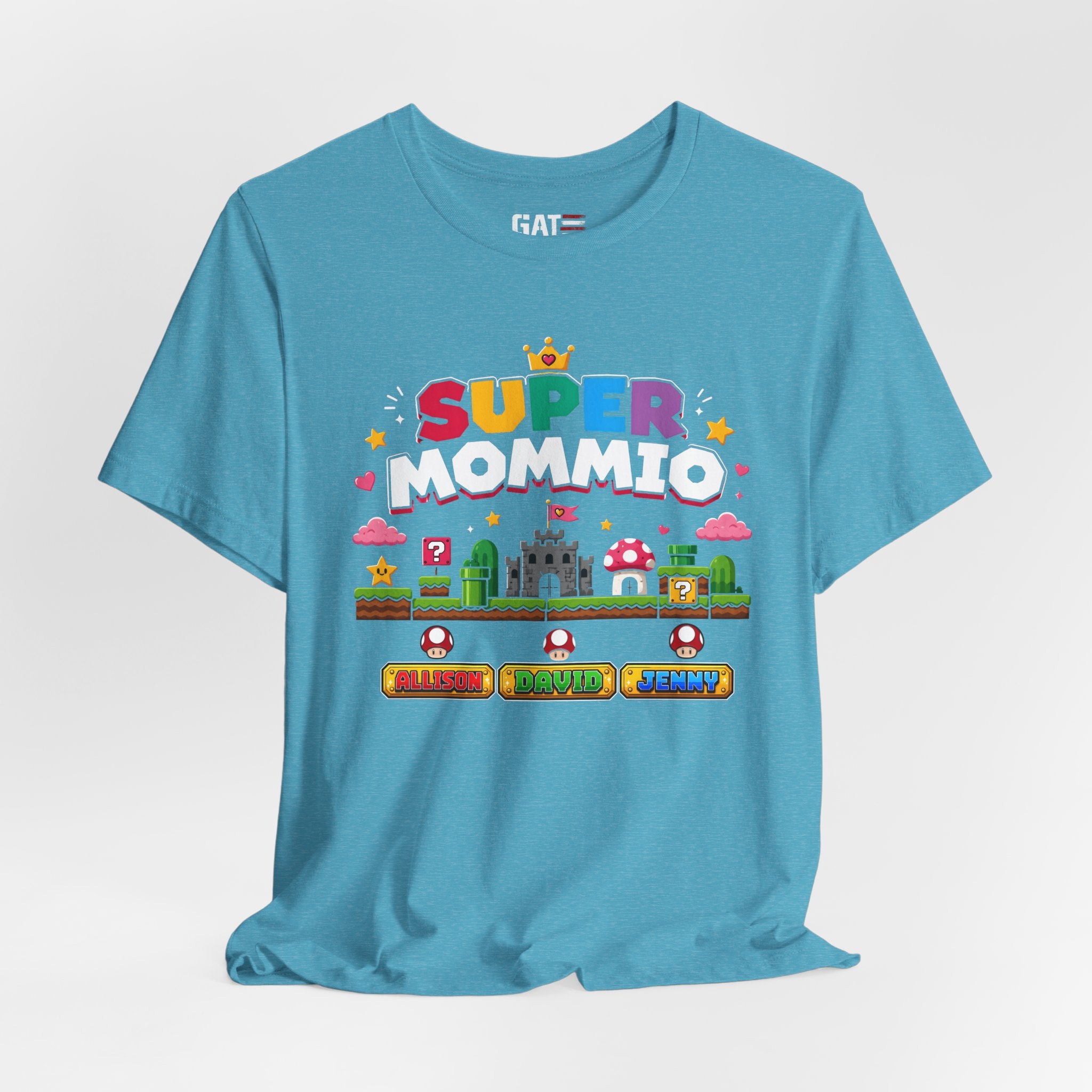 Super Mommio pixel game design T-Shirt | Retro video game mom tee