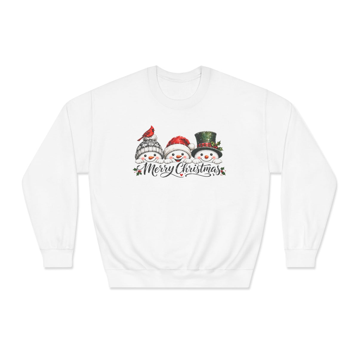 Merry Christmas Snowman Crewneck Sweatshirt - product mockup view 4