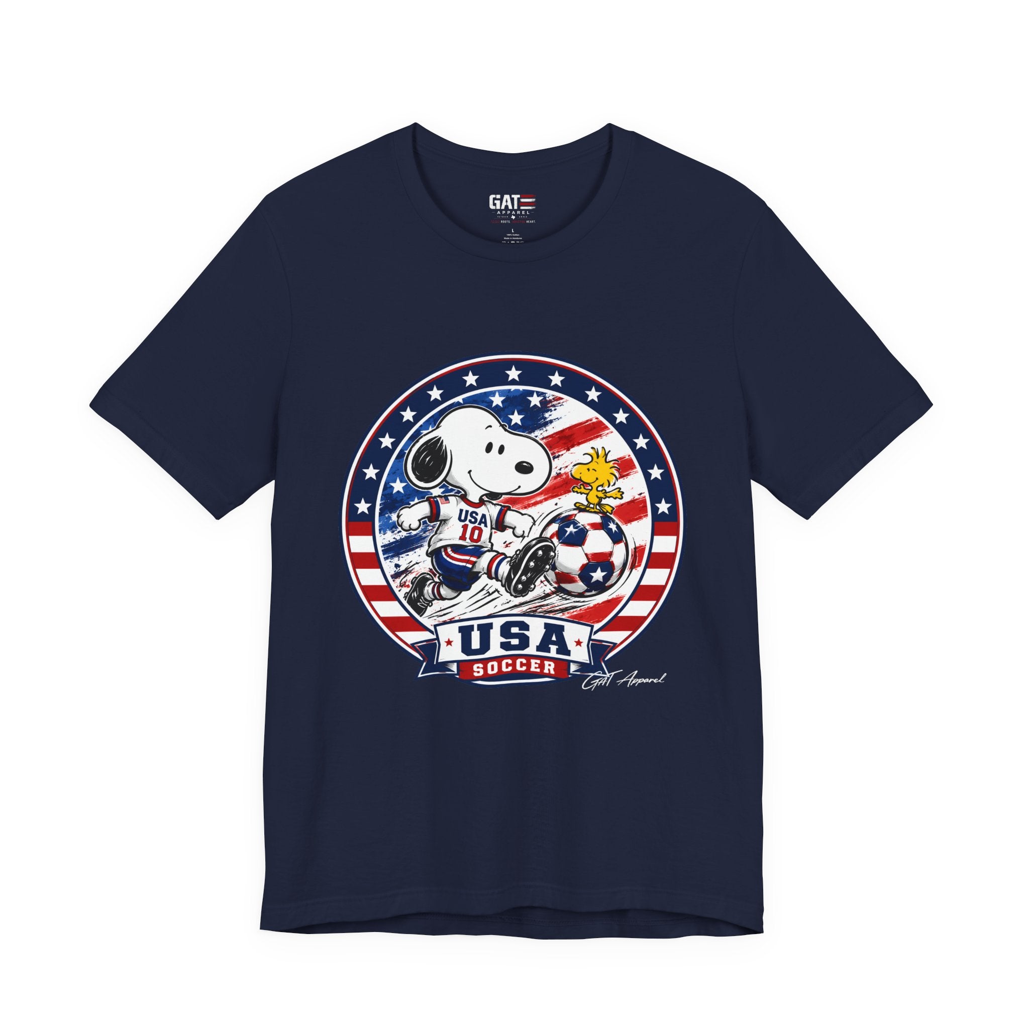 USA Soccer Snoopy Shirt  Patriotic USA Soccer Tee American Flag Design, World Cup, Soccer Fan