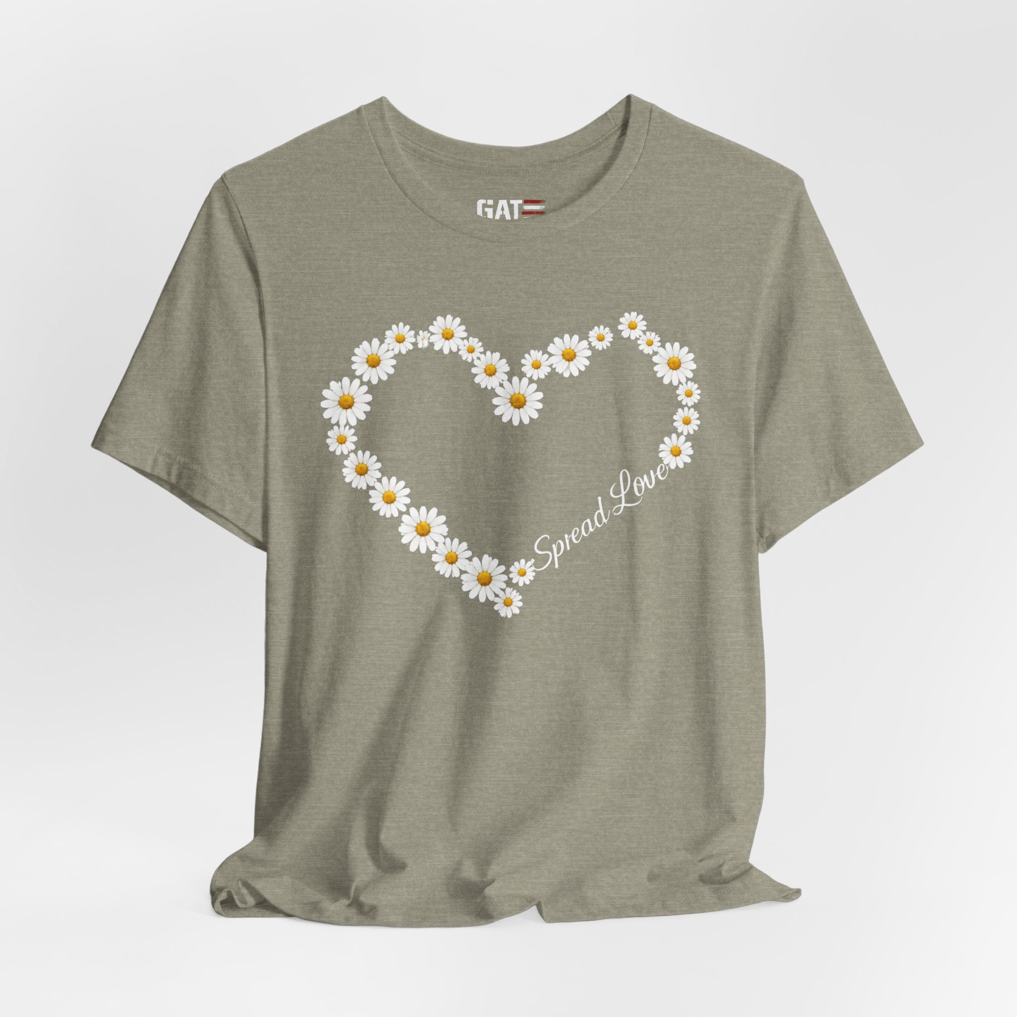Daisy Heart Tee — "Spread Love" Floral Graphic T-Shirt