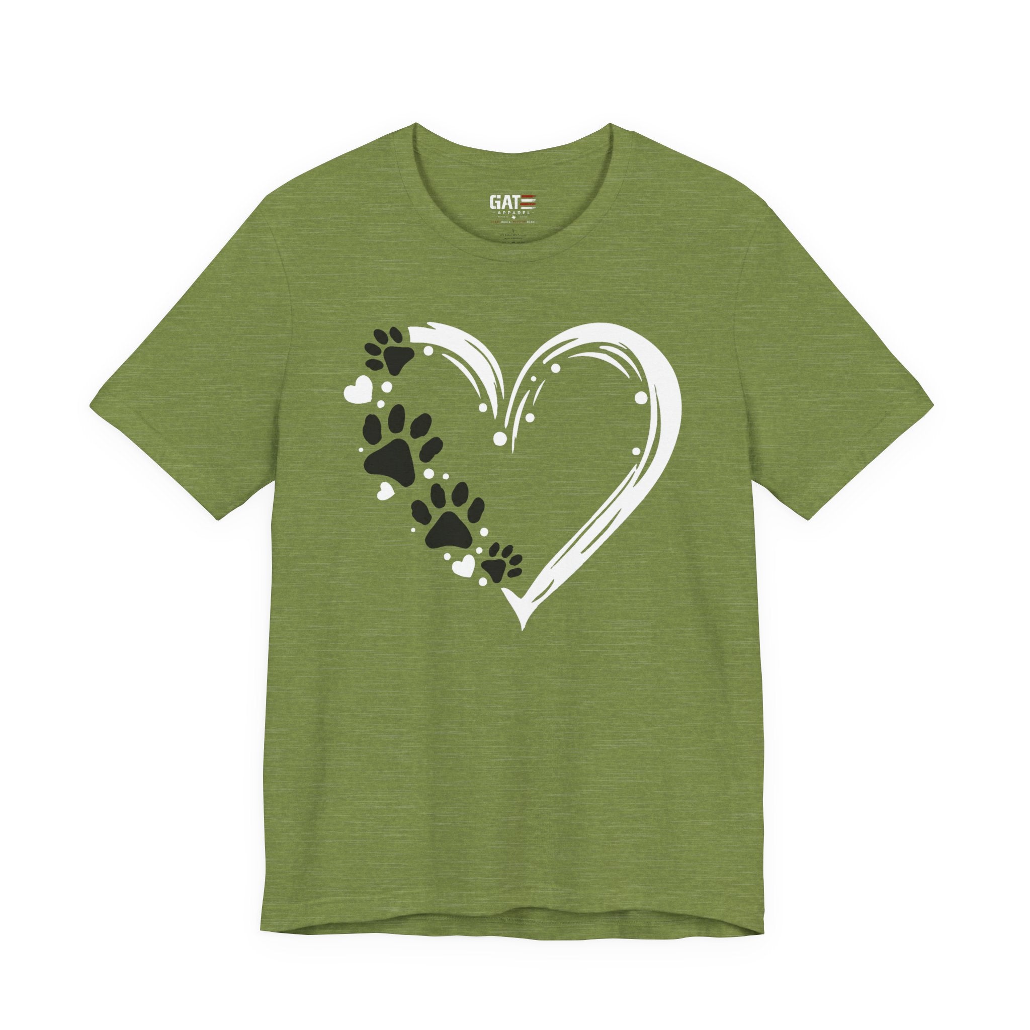 Paw Print Heart T-Shirt — Dog Lover Graphic Tee