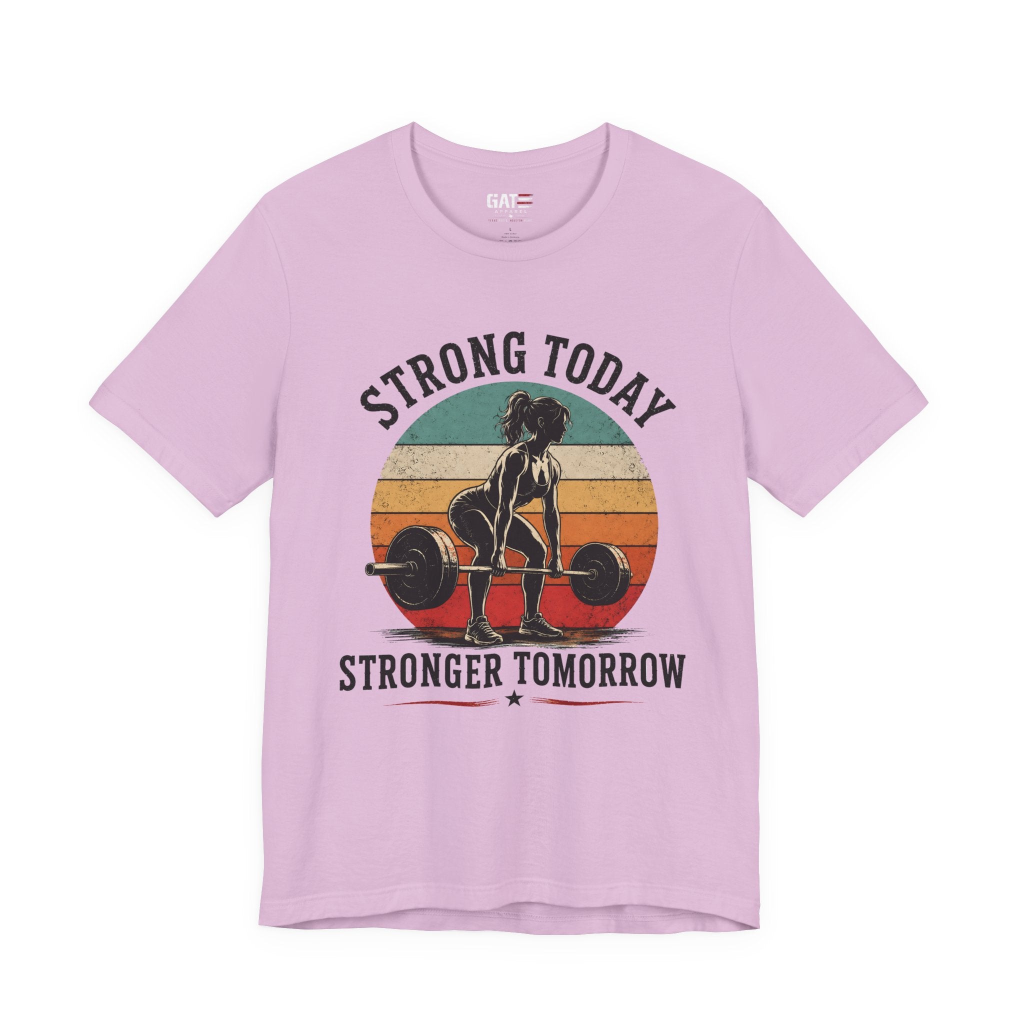 Strong Today Stronger Tomorrow Shirt, Women's Gym Shirt, Retro Weightlifting Tee, Fitness Gift for Women
