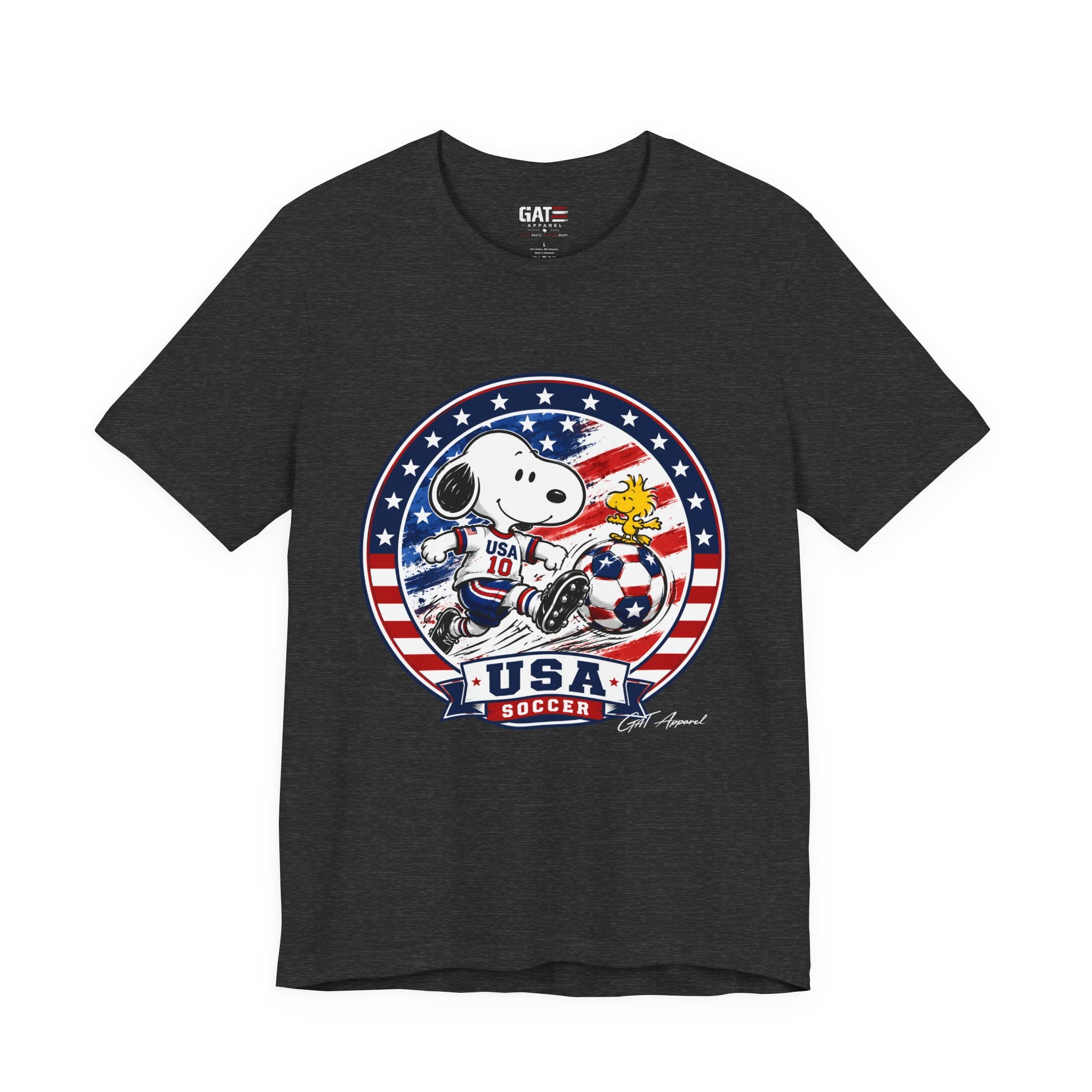 USA Soccer Snoopy Shirt  Patriotic USA Soccer Tee American Flag Design, World Cup, Soccer Fan