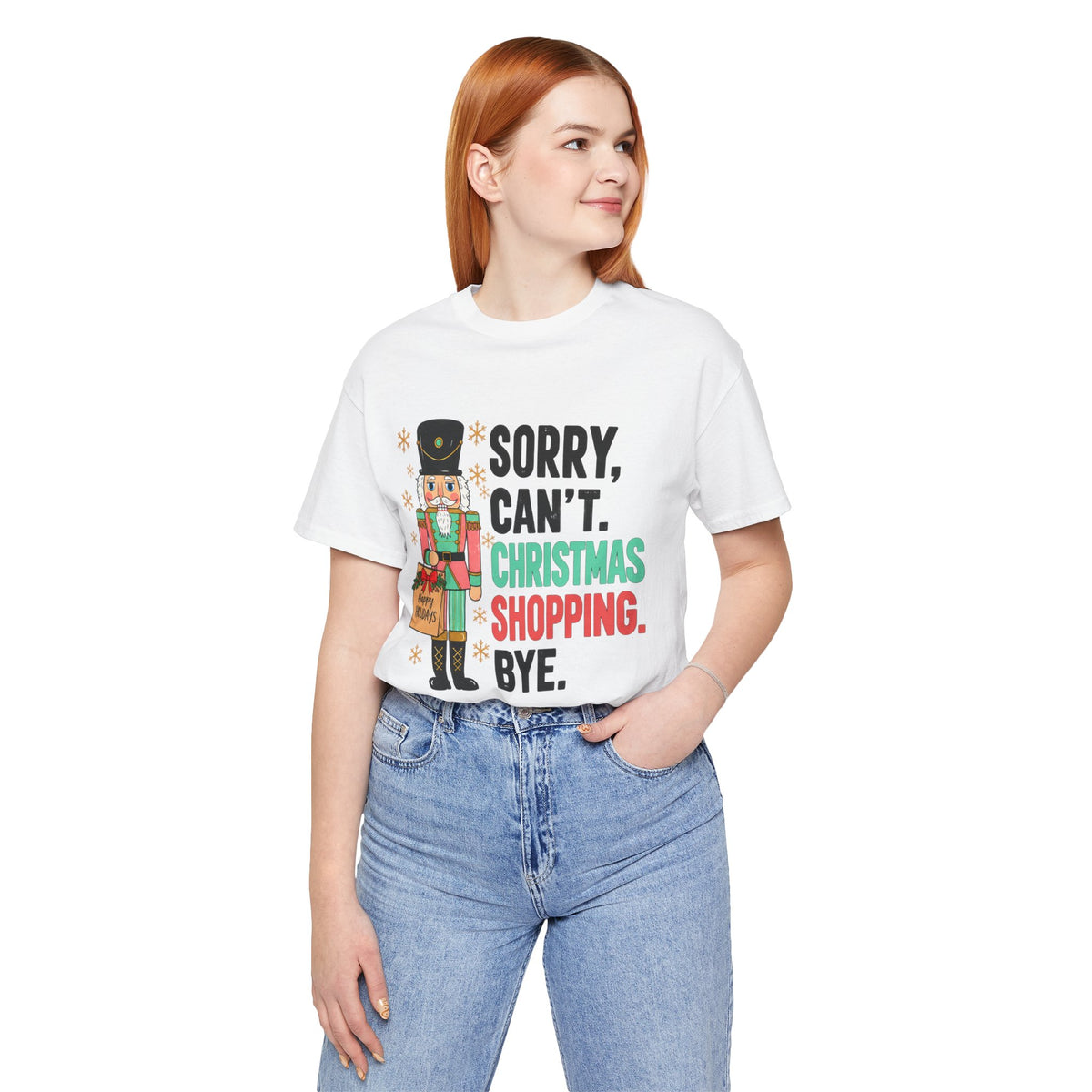 Christmas shopping nutcracker graphic T-shirt with humorous holiday design - product image 19