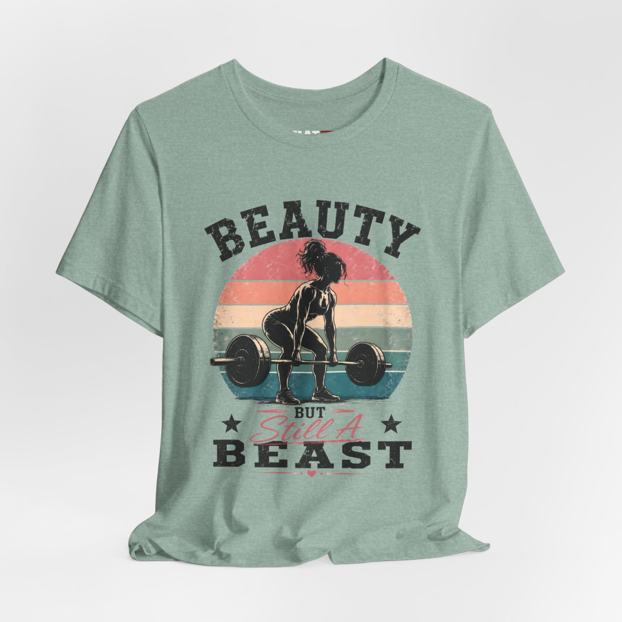 Beauty But Still A Beast Shirt, Retro Gym Shirt for Women, Weightlifting Tee, Fitness Gift, Cute Workout Shirt