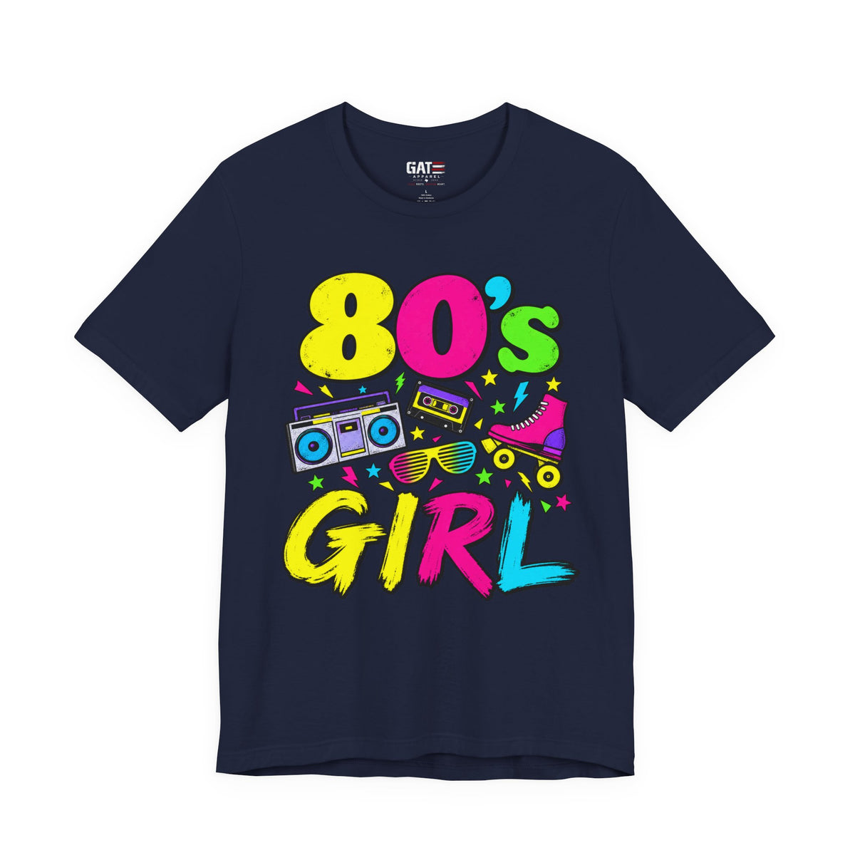 80s Girl retro neon boombox graphic T-shirt - product image 2