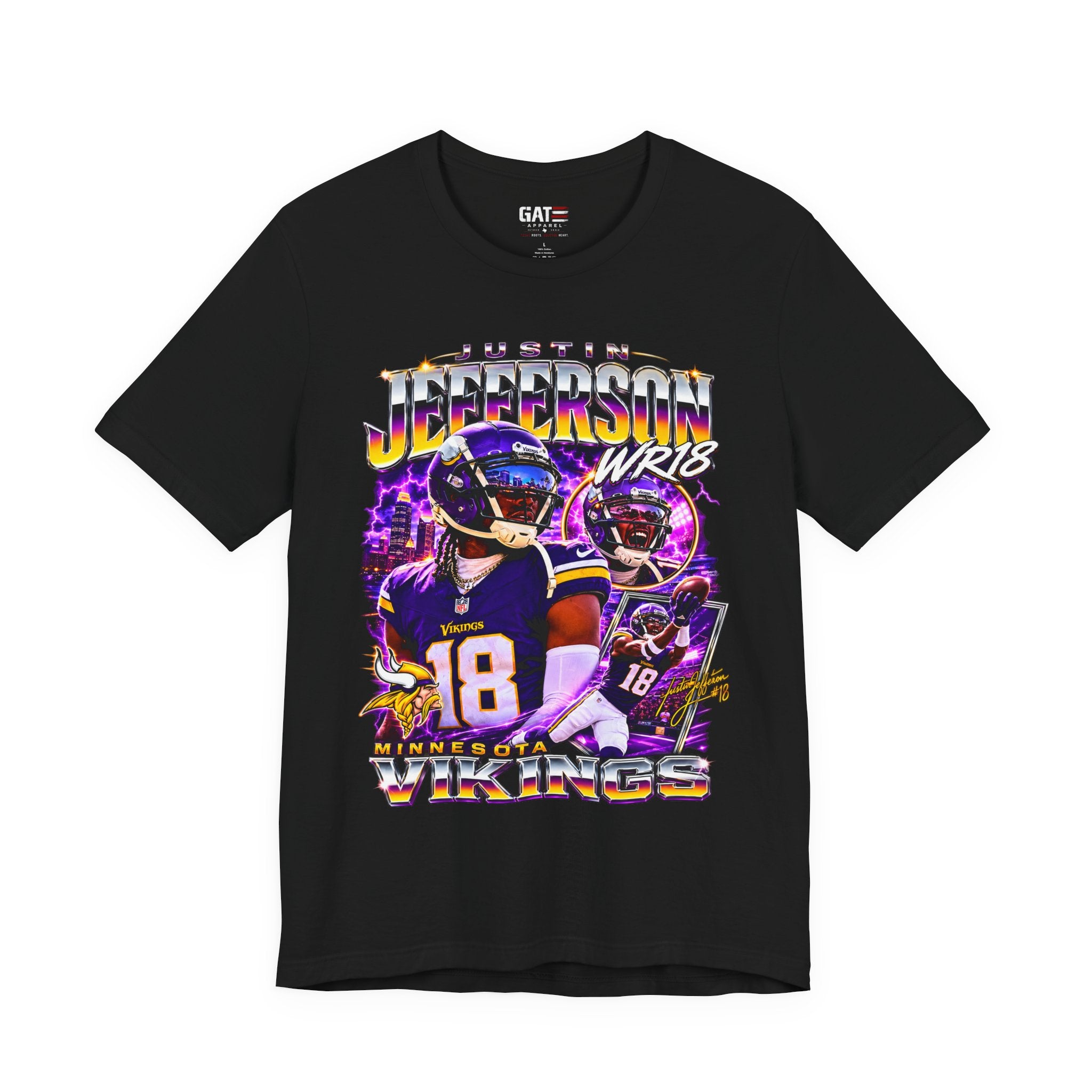 Justin Jefferson Minnesota Vikings Tee Retro Player Graphic T-Shirt