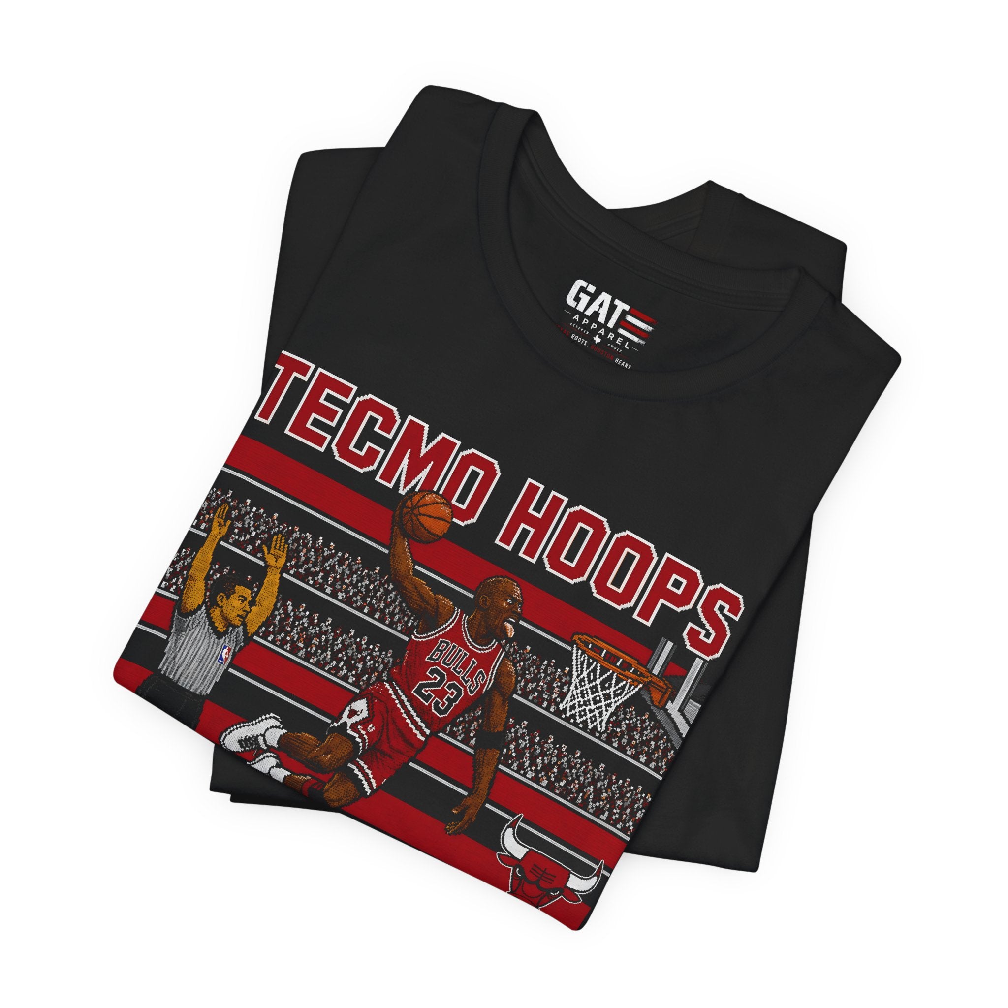 Tecmo Hoops Michael Jordan Slam Dunk Bulls T-Shirt | Retro Video Game Basketball
