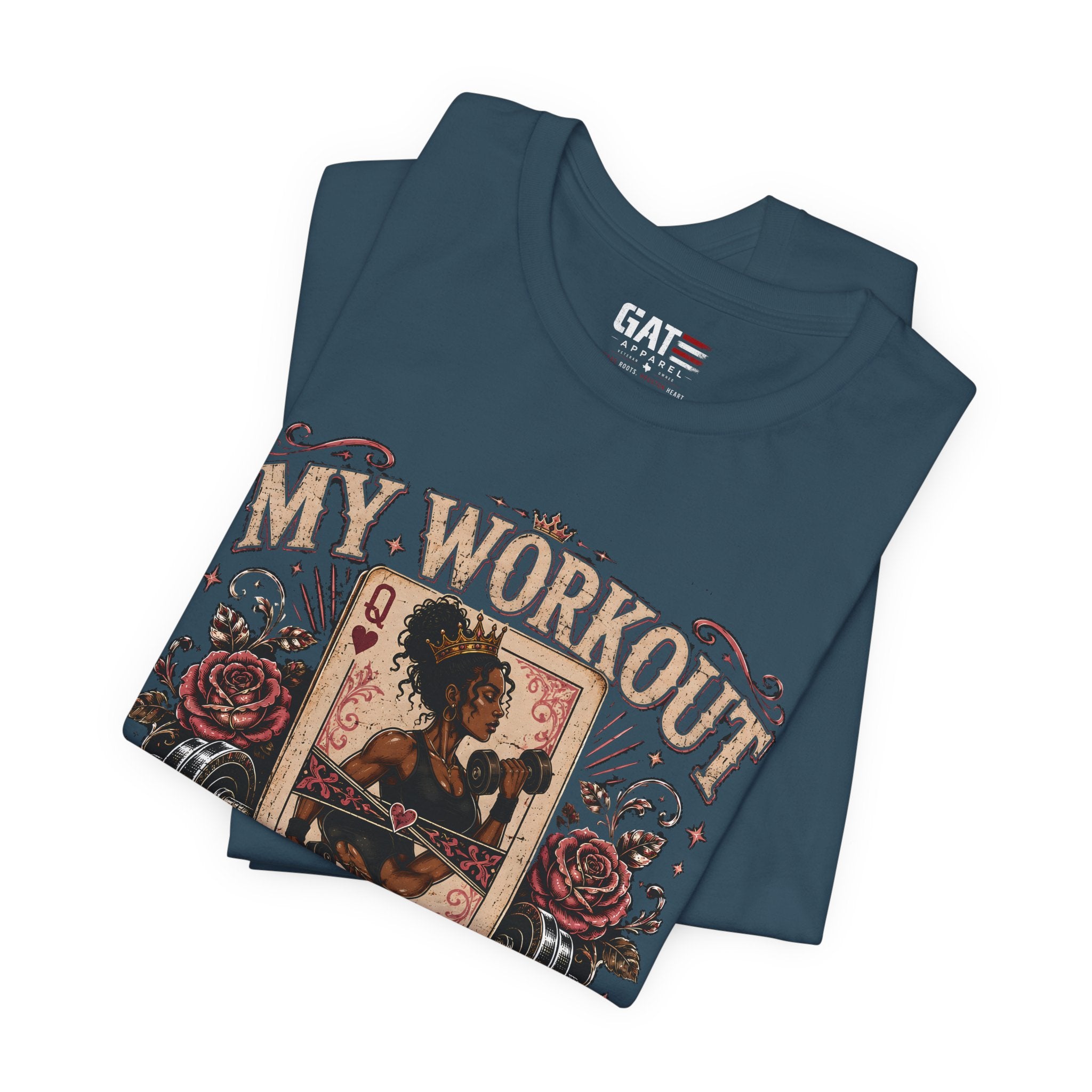 My Workout Is Your Warmup Shirt, Retro Gym Shirt for Women, Queen of Hearts Fitness Tee, Weightlifting Gift