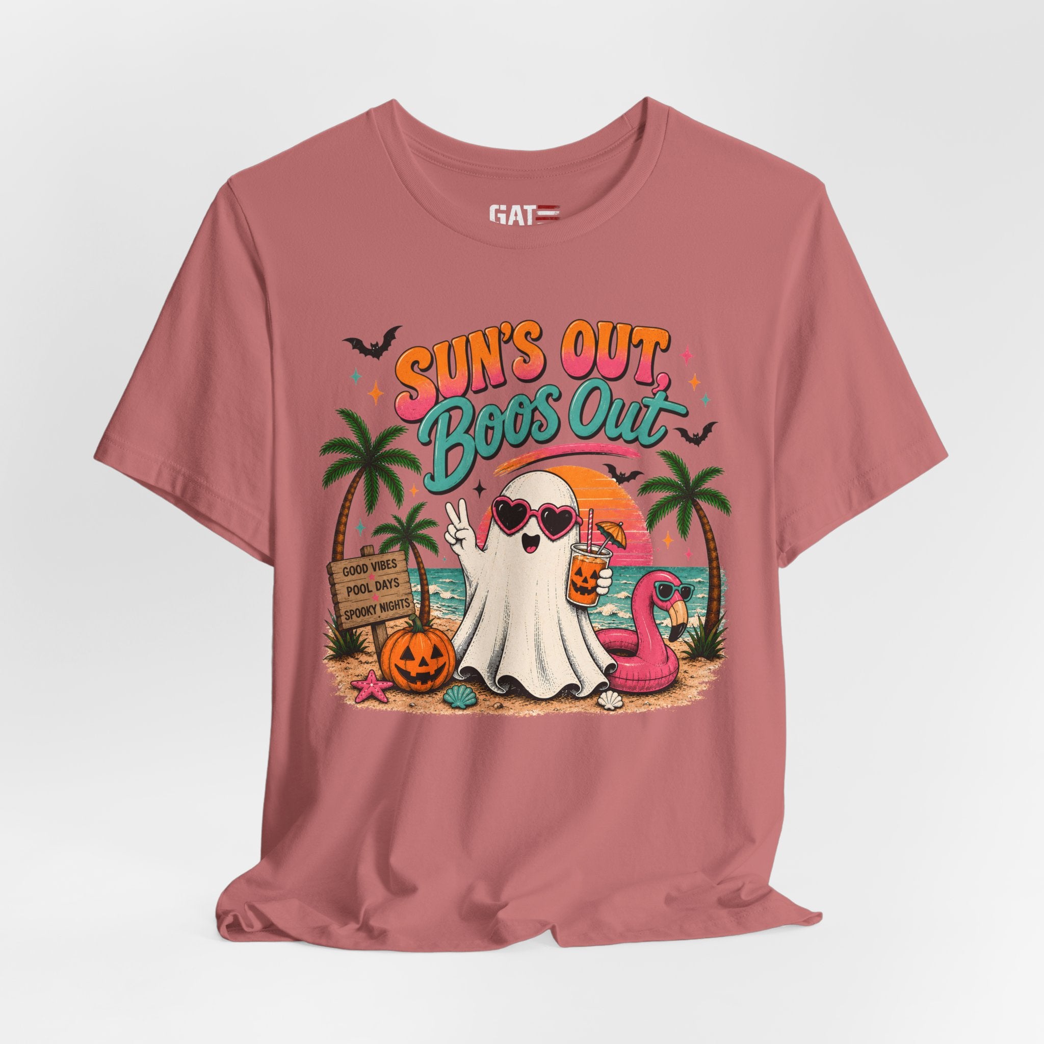 Summerween Shirt, Spooky Beach Shirt, Ghost Beach Tee, Halloween Beach Shirt, Coastal Halloween Tee, Tropical Ghost Shirt