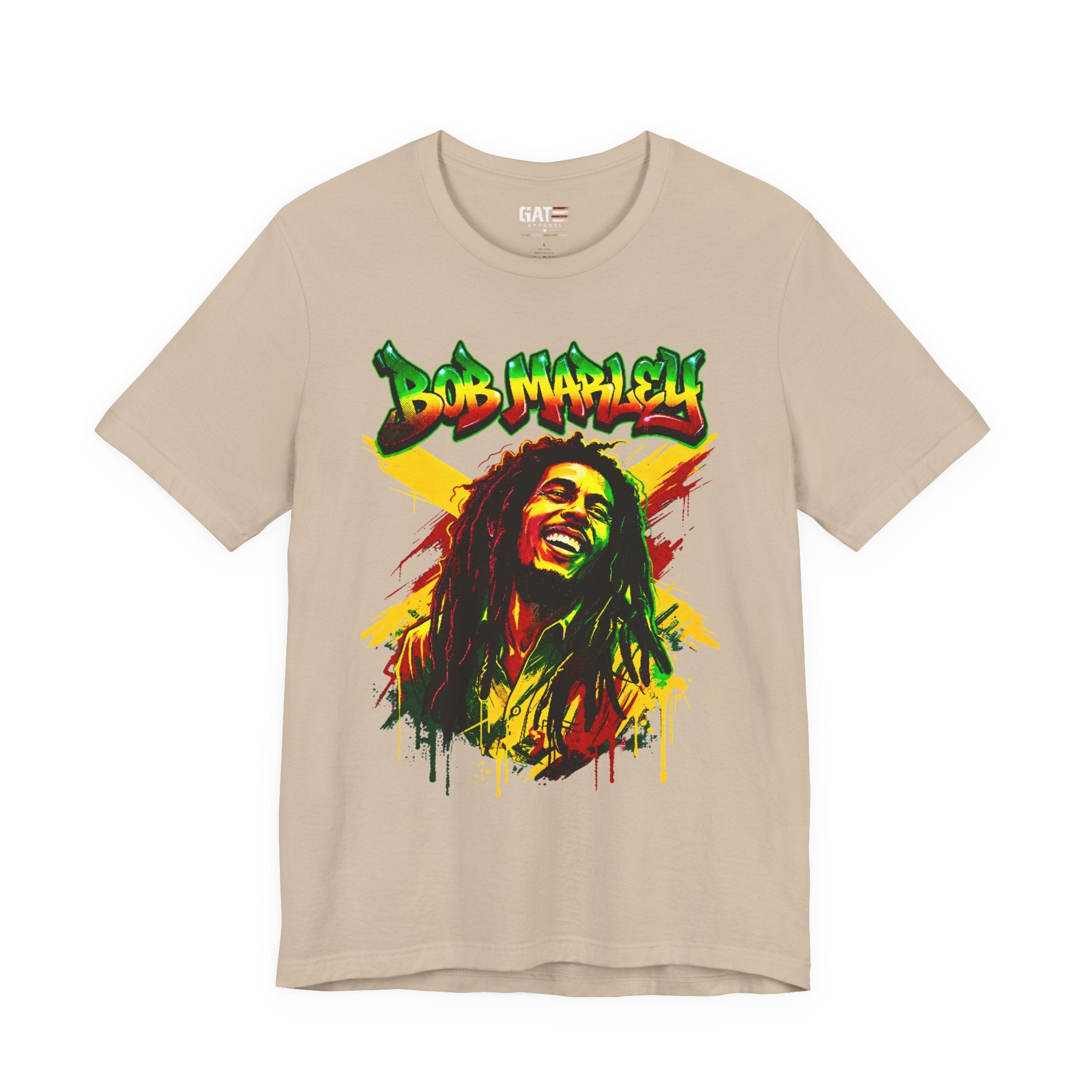Reggae Legend Portrait Tee — Rasta Colors Music Graphic Shirt
