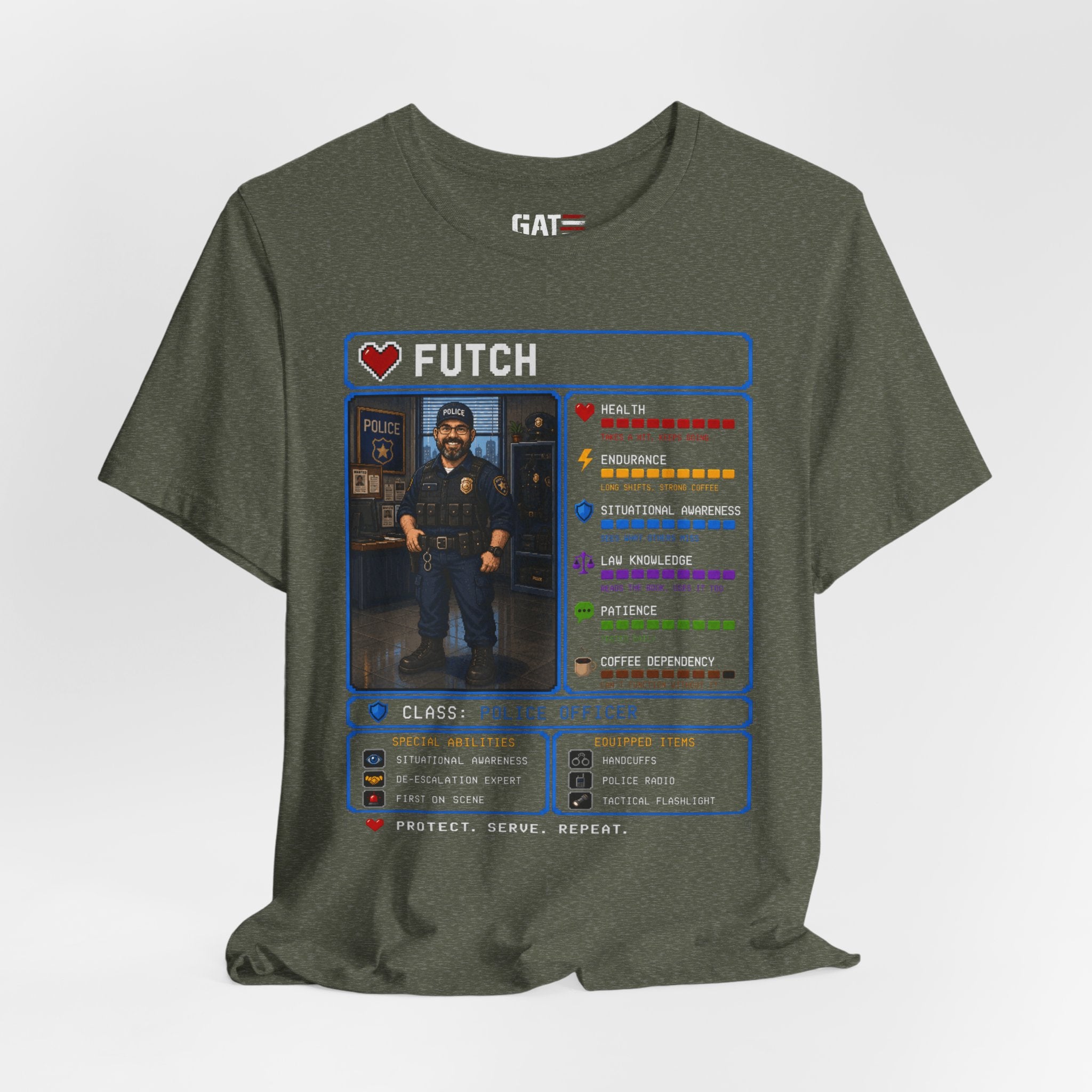 Custom Police Officer RPG Character Shirt | Personalized Law Enforcement Gift