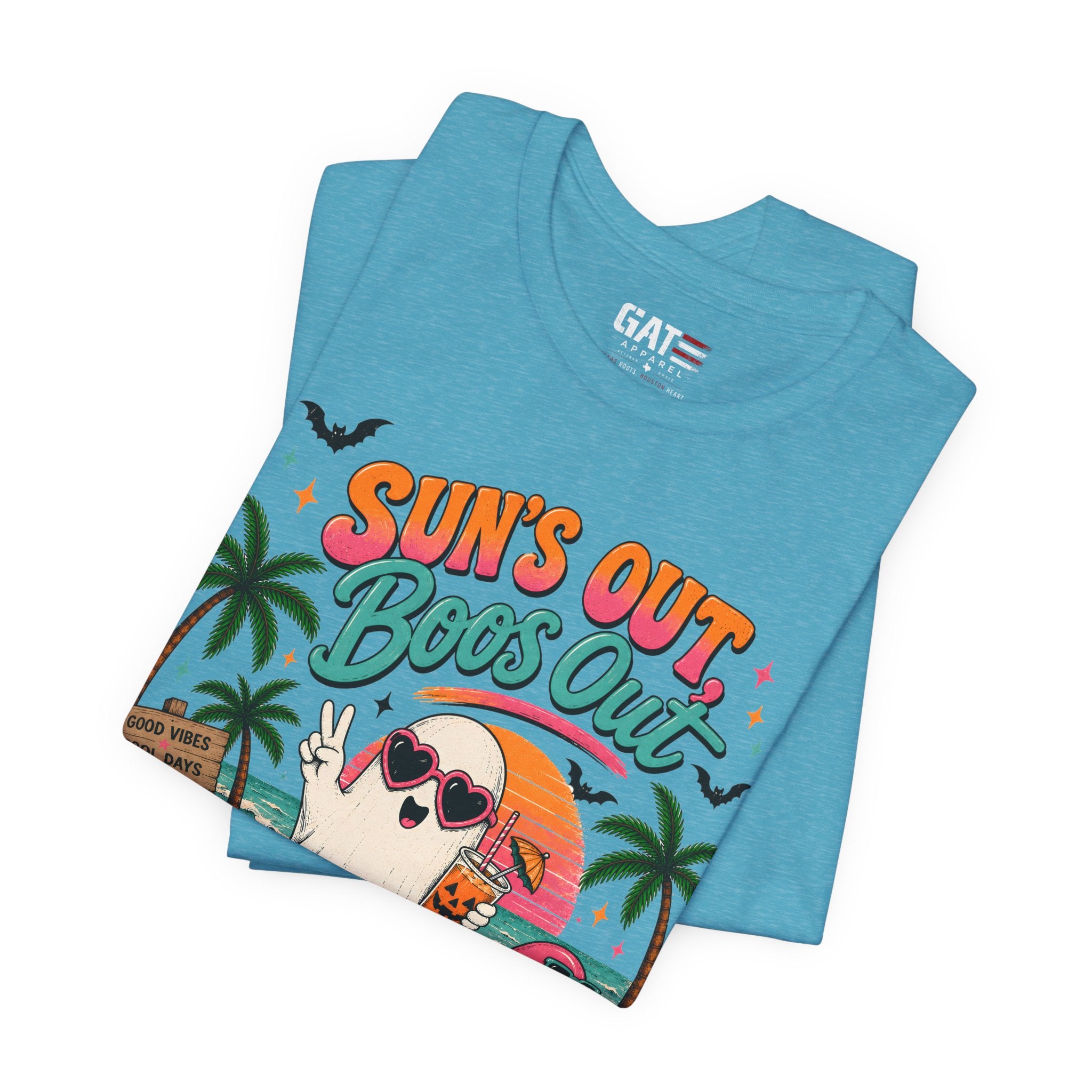 Summerween Shirt, Spooky Beach Shirt, Ghost Beach Tee, Halloween Beach Shirt, Coastal Halloween Tee, Tropical Ghost Shirt