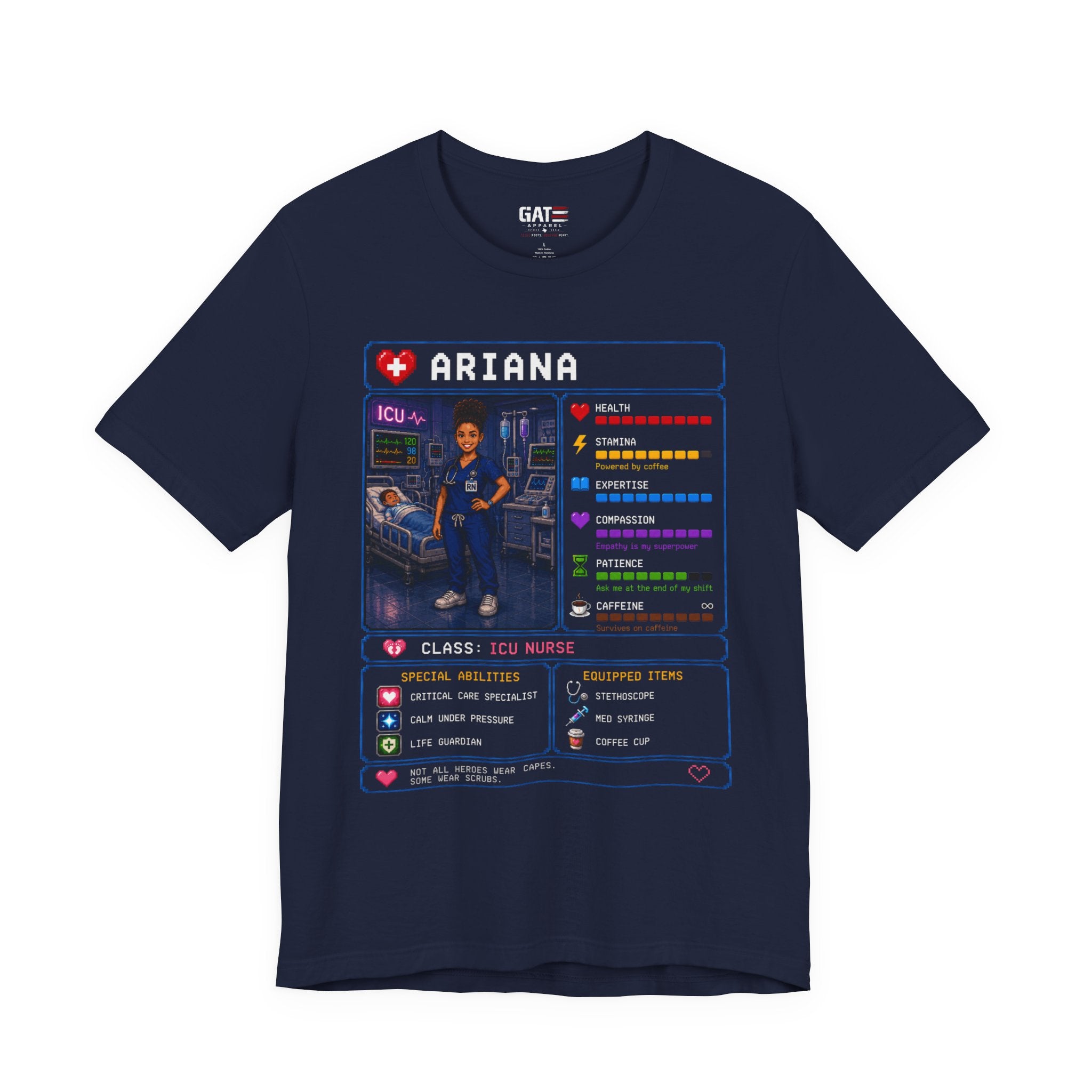 Custom ICU Nurse RPG Character Shirt | Personalized Nurse Gift