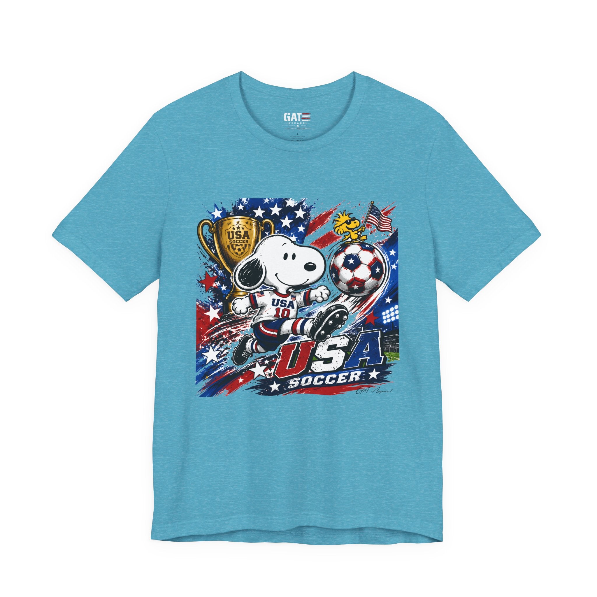 Snoopy USA Soccer Tee | Patriotic Soccer Graphic T-Shirt