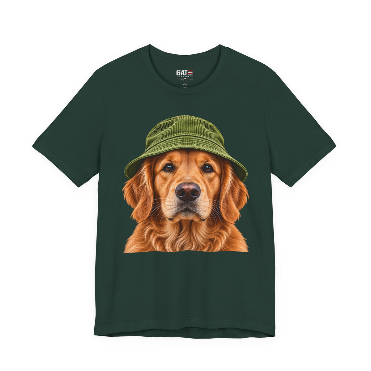 Golden retriever wearing a beanie graphic T-shirt - alternate product photo 8