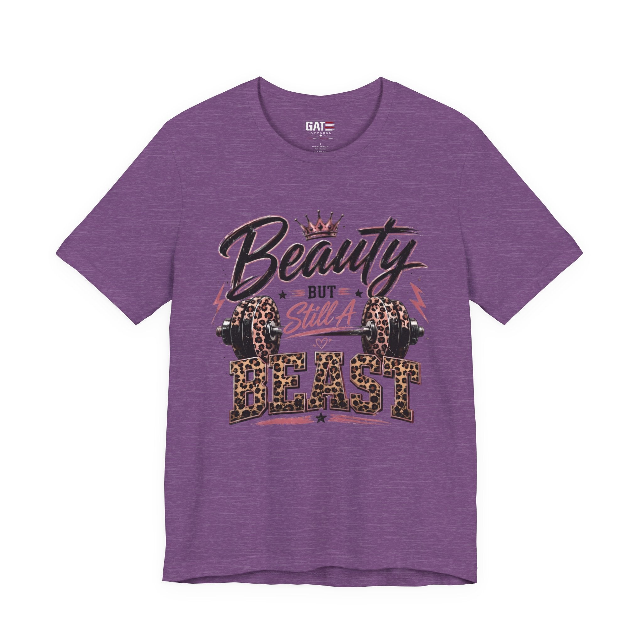 Beauty But Still A Beast Shirt, Women's Gym Shirt, Leopard Print Workout Tee, Fitness Shirt for Her