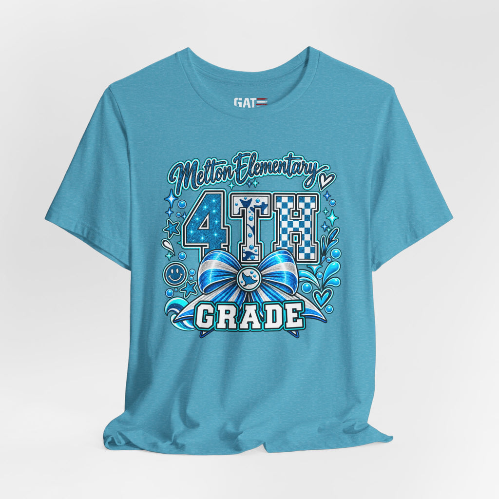 Melton 4th Grade School T‑Shirt — Bow Design