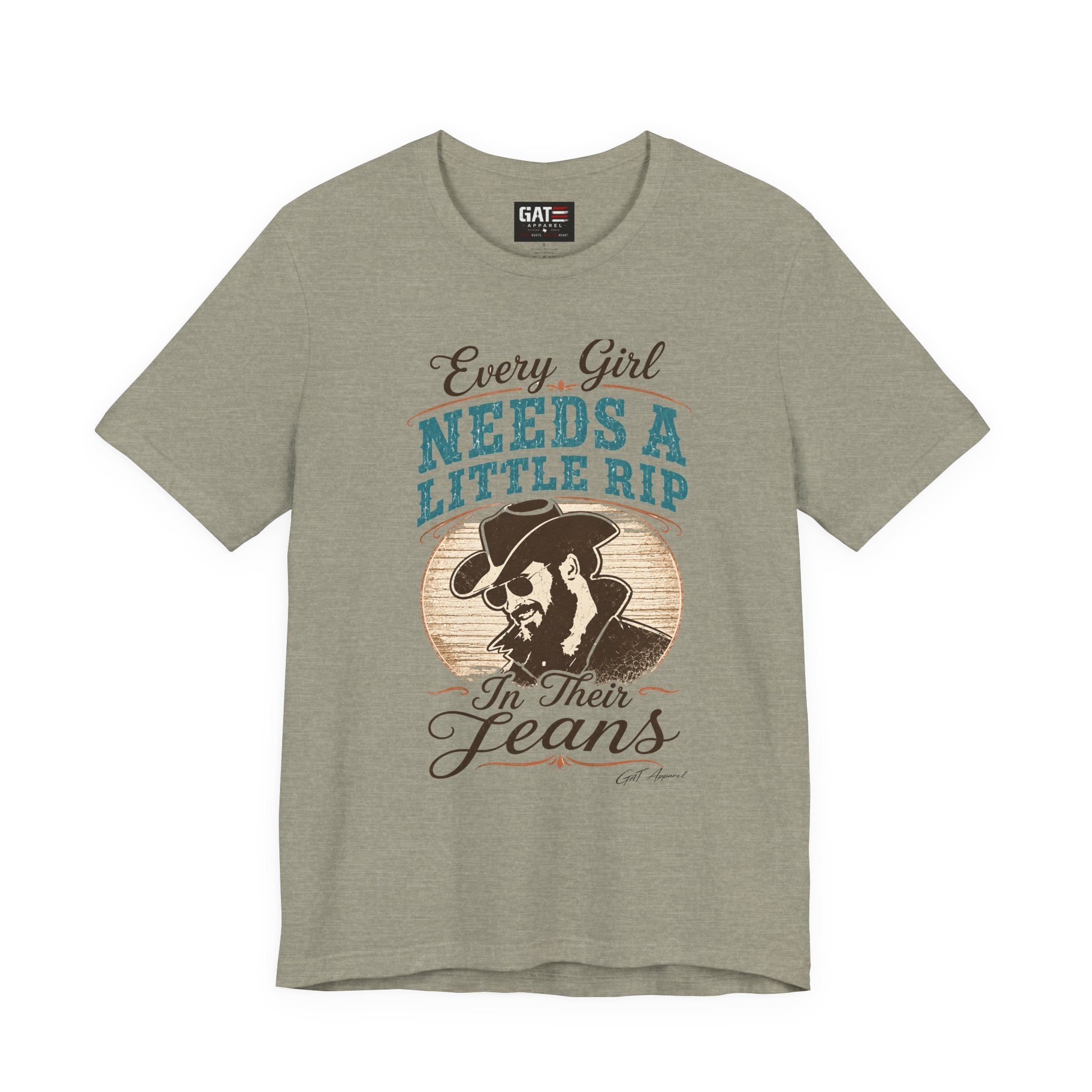 Every Girl Needs A Little Rip In Their Jeans Blue Text Shirt |Dutton Ranch | Yellowstone Inspired Shirt