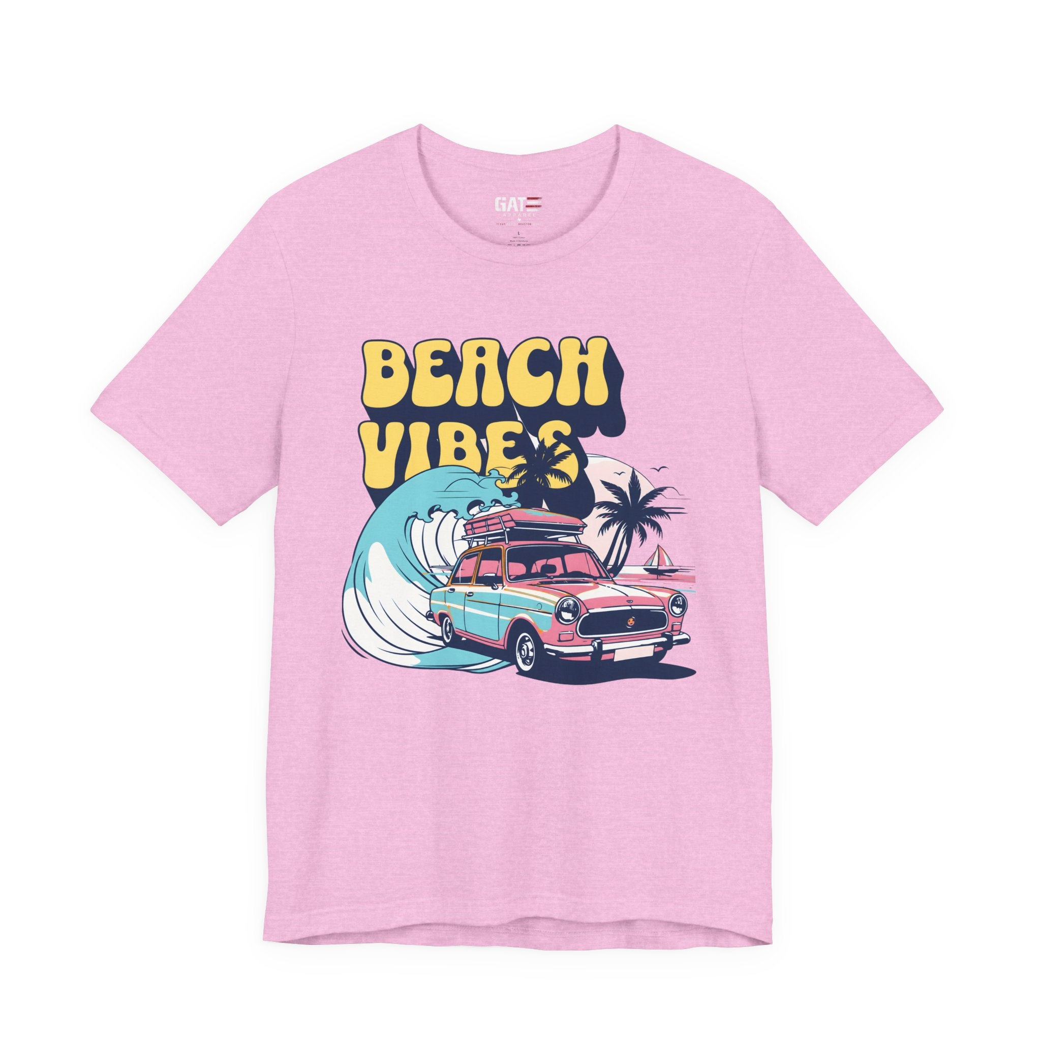Beach Vibes Shirt, Retro Beach Tee, Vintage Summer Shirt, Coastal Vacation T Shirt, Surf Car Graphic Tee, Groovy Beach Lover Gift