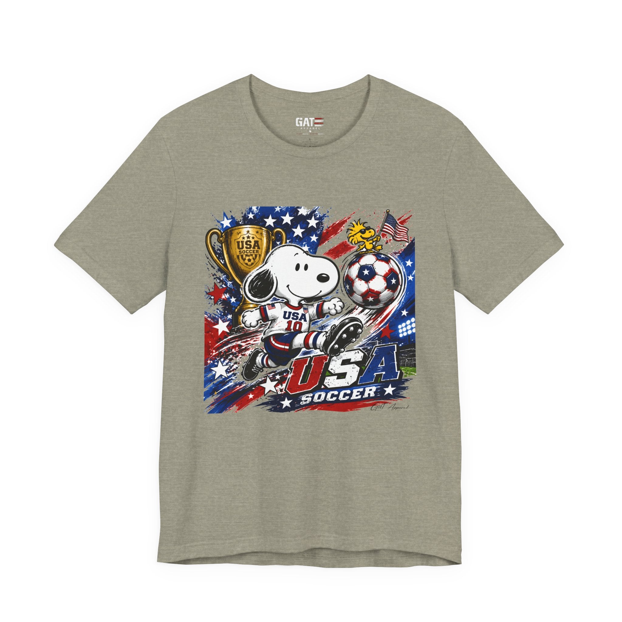 Snoopy USA Soccer Tee | Patriotic Soccer Graphic T-Shirt