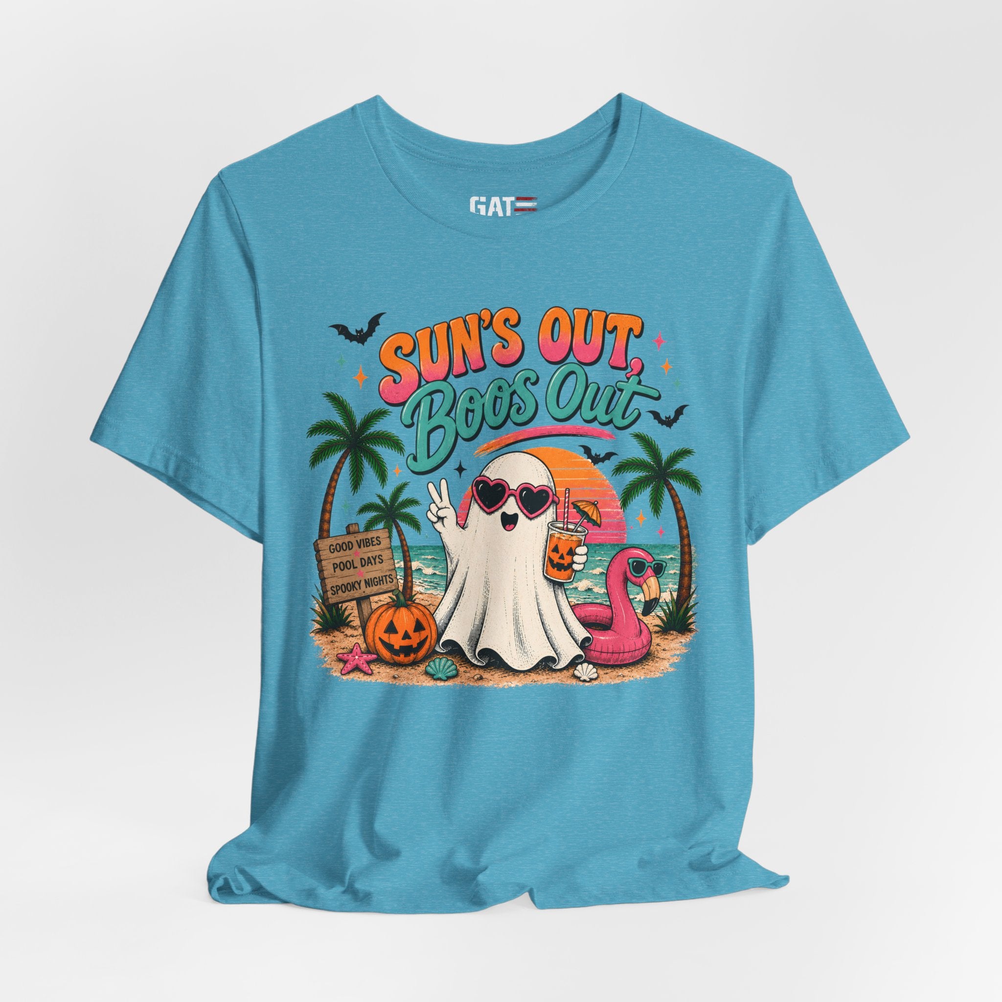 Summerween Shirt, Spooky Beach Shirt, Ghost Beach Tee, Halloween Beach Shirt, Coastal Halloween Tee, Tropical Ghost Shirt