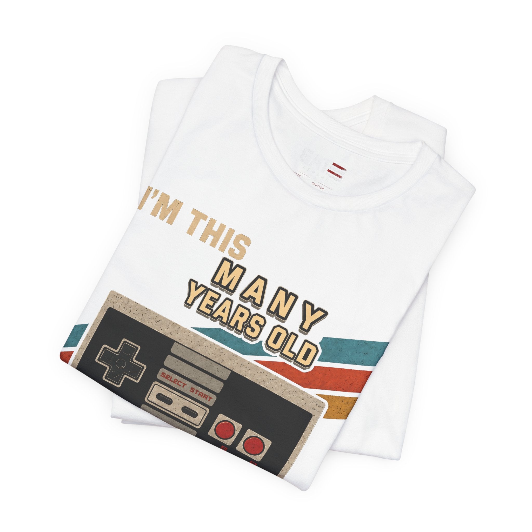 Retro Gaming Birthday Shirt, Gamer Gift for Men, I'm This Many Years Old Tee, 80s 90s Video Game Shirt, Classic Gamer Gift