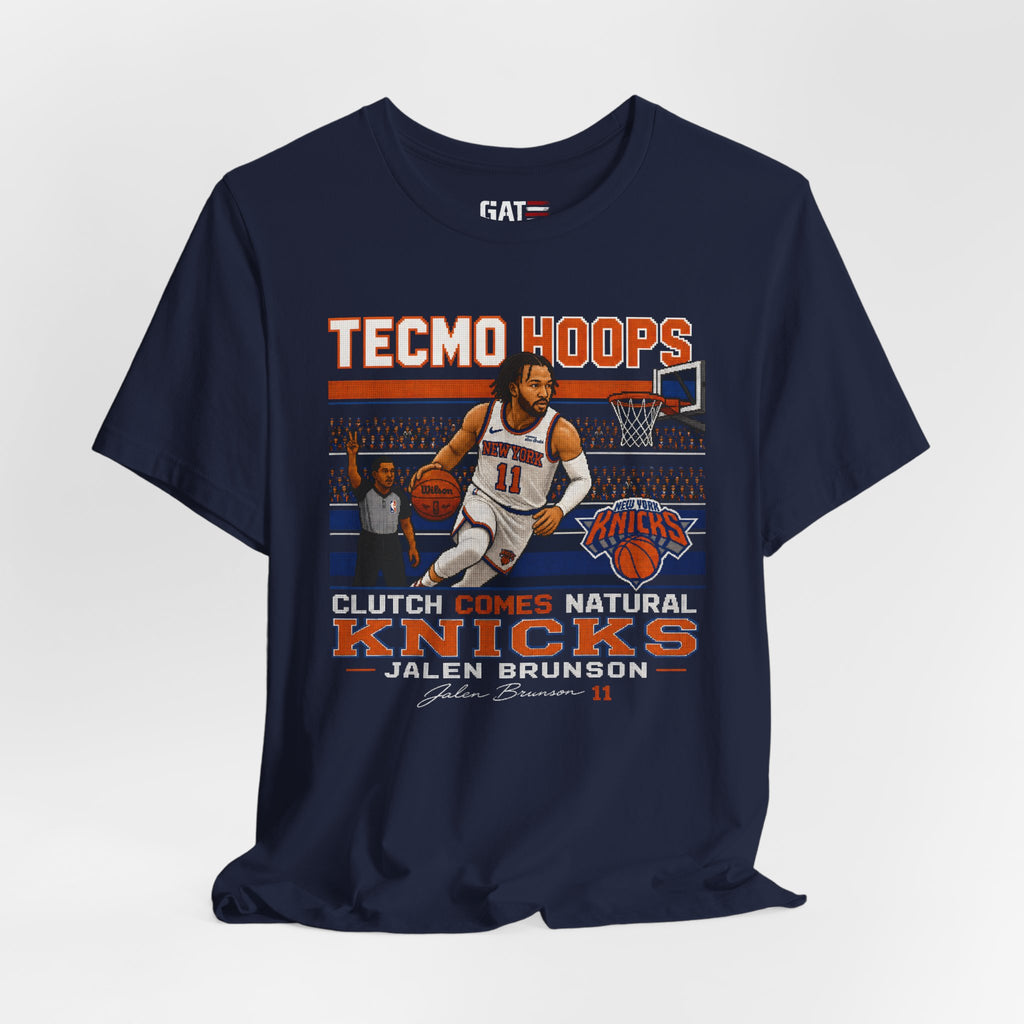 Tecmo Hoops Jalen Brunson Basketball Player Tee | Clutch Comes Natural