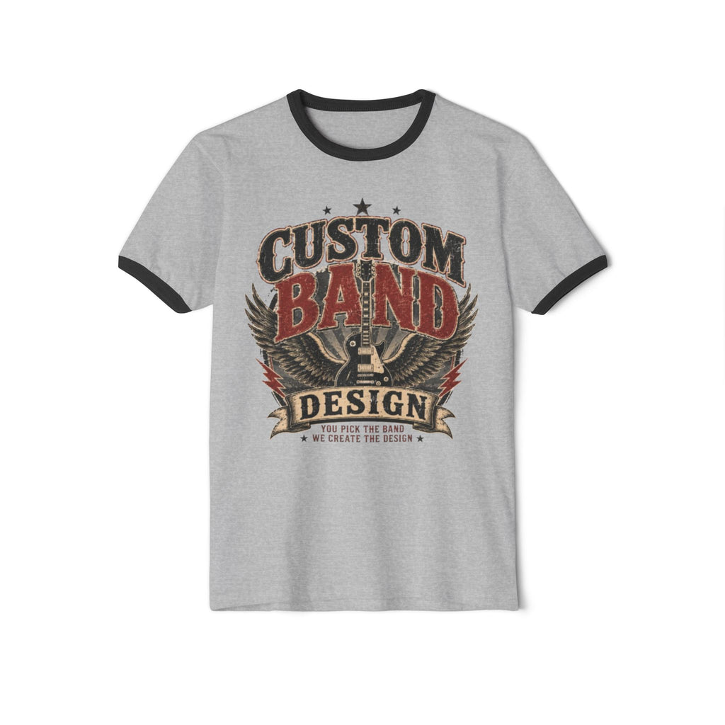 Band Graphic Ringer T-Shirt — "Custom Band Design" Retro Rock Tee