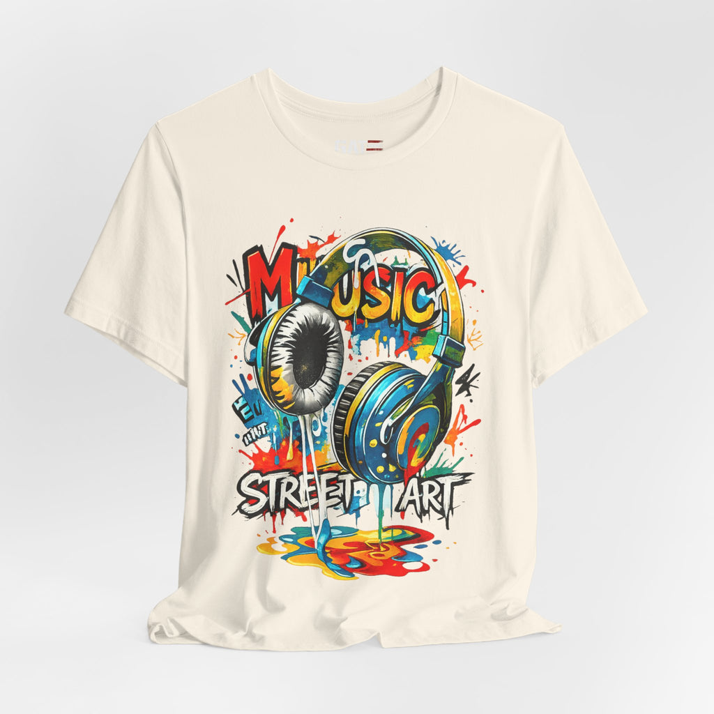 Urban Beats – Music Street Art Headphones Graphic Tee